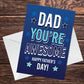 Dad Fathers Day Card From Daughter Son Novelty Fathers Day Card