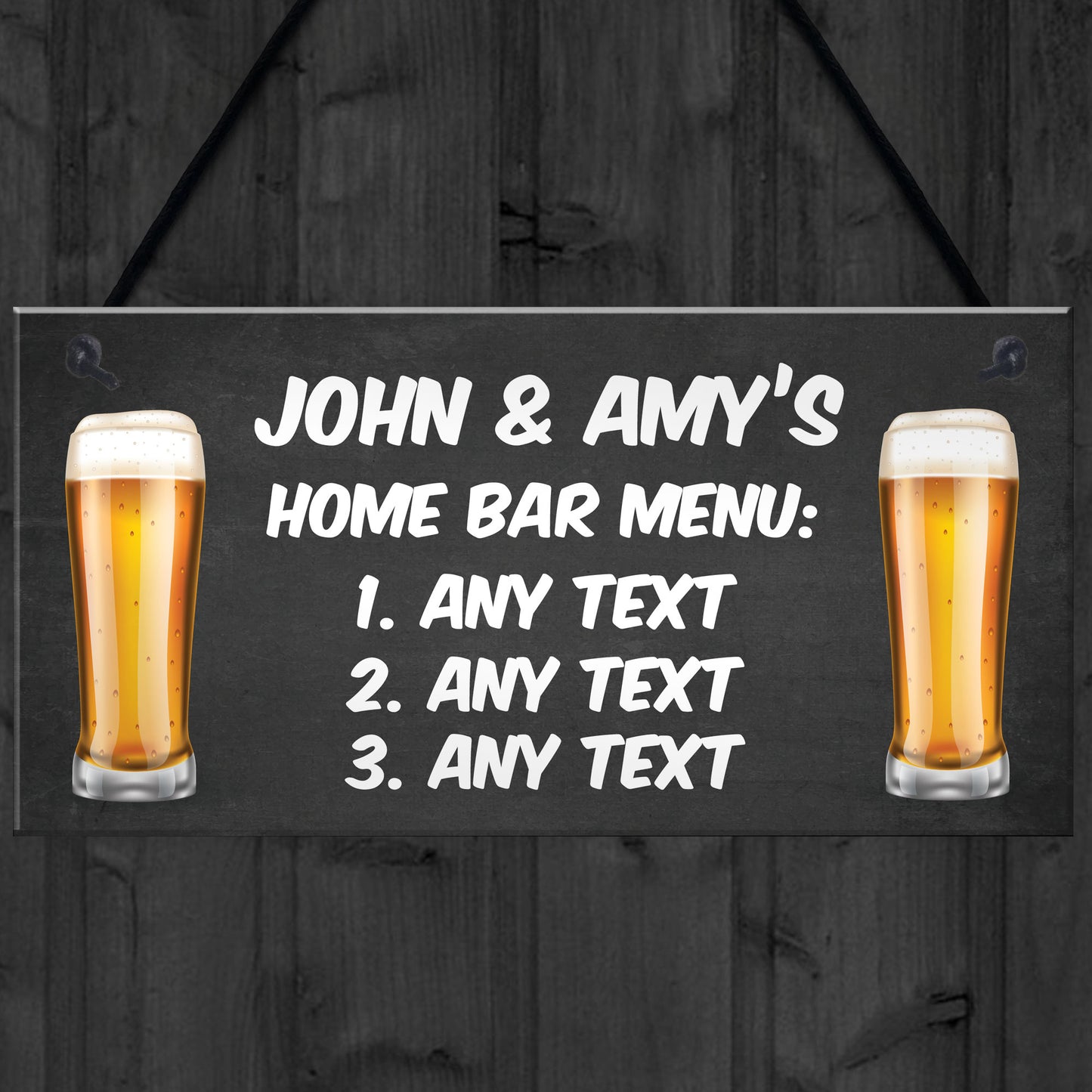 Personalised Home Bar Menu Sign Novelty Bar Signs For Home