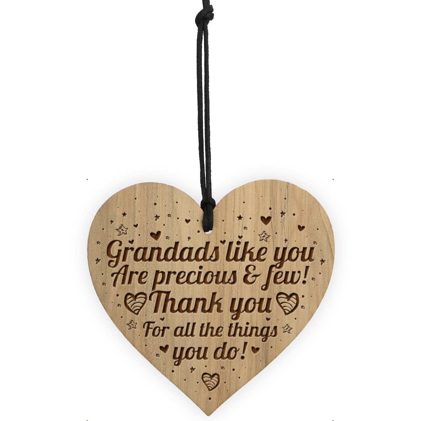 Grandad Engraved Heart Birthday Christmas Gift For Grandad