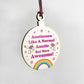 Auntie Gift For Christmas Hanging Wooden Tree Decoration Unicorn