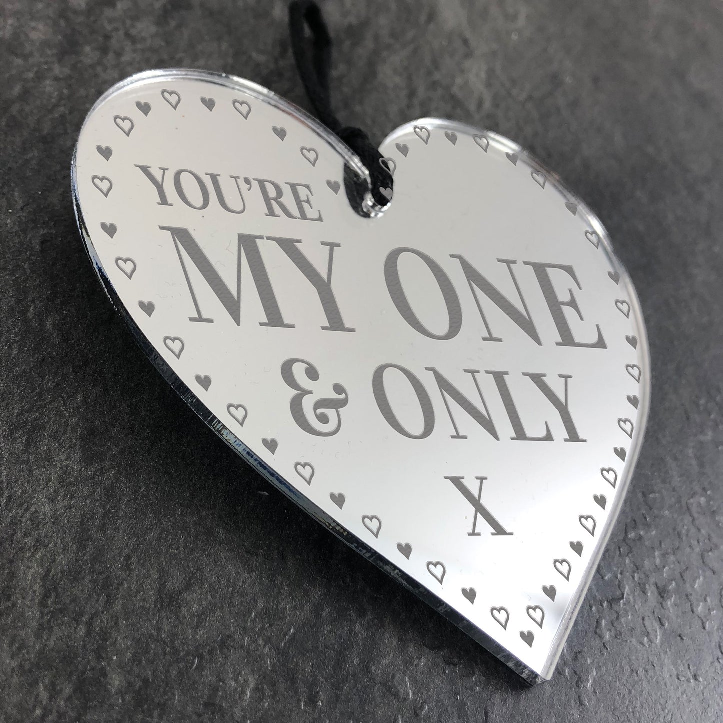 My One And Only Engraved Heart Gift For Boyfriend Girlfriend