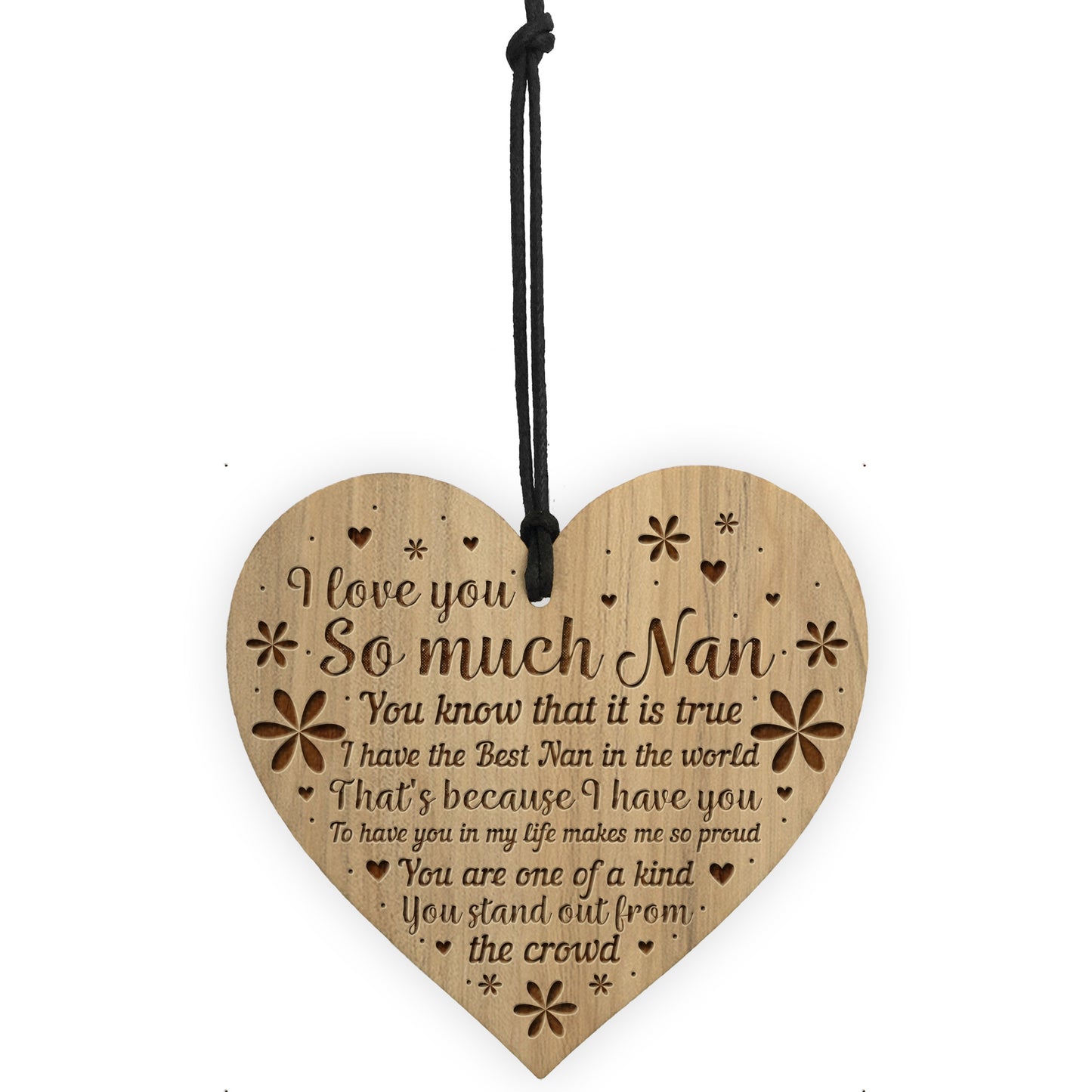 Nan Gifts Wooden Engraved Heart Nan Birthday Gift Christmas Gift
