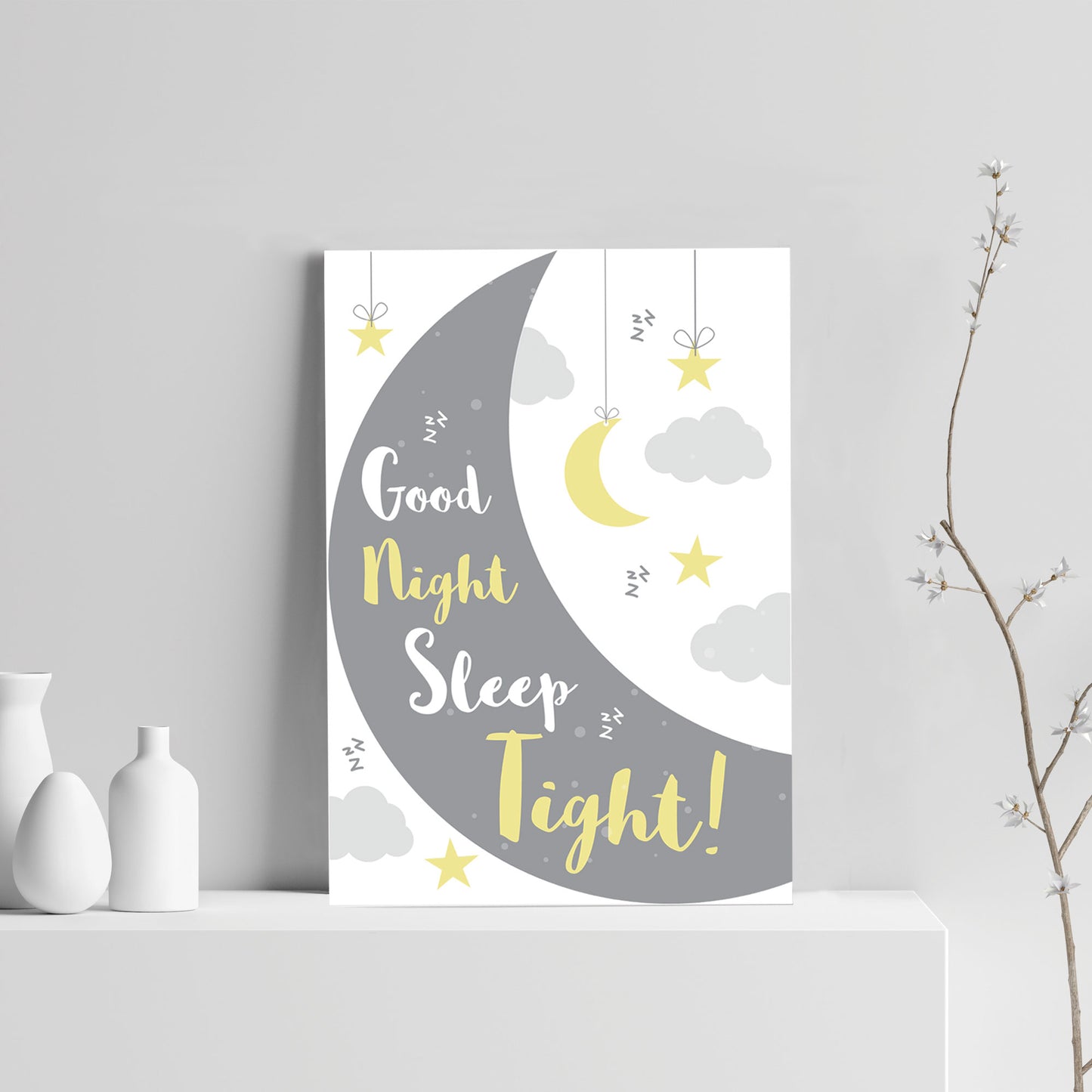 Grey Nursery Prints / Baby Room Nursery Wall Art Pictures Decor