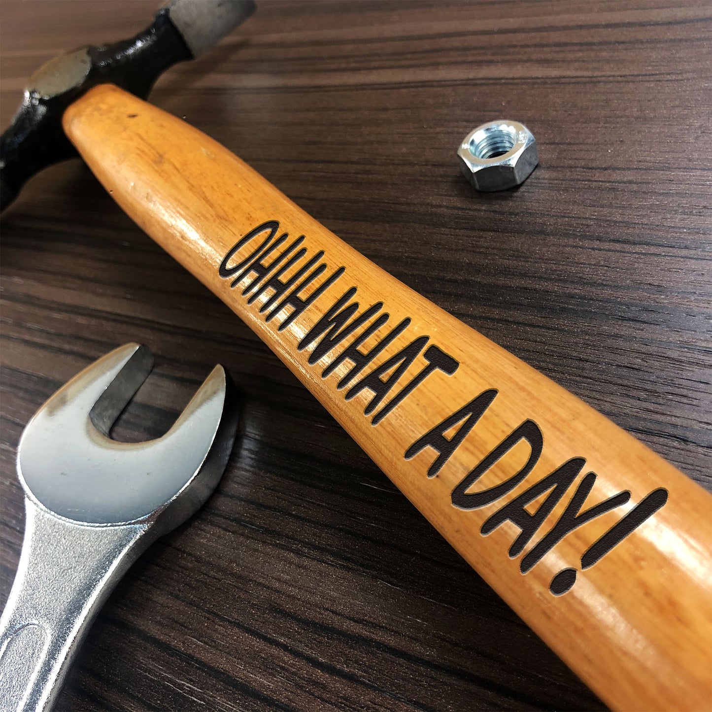 Ohh What A Day Novelty Engraved Hammer Gift For Him Birthday