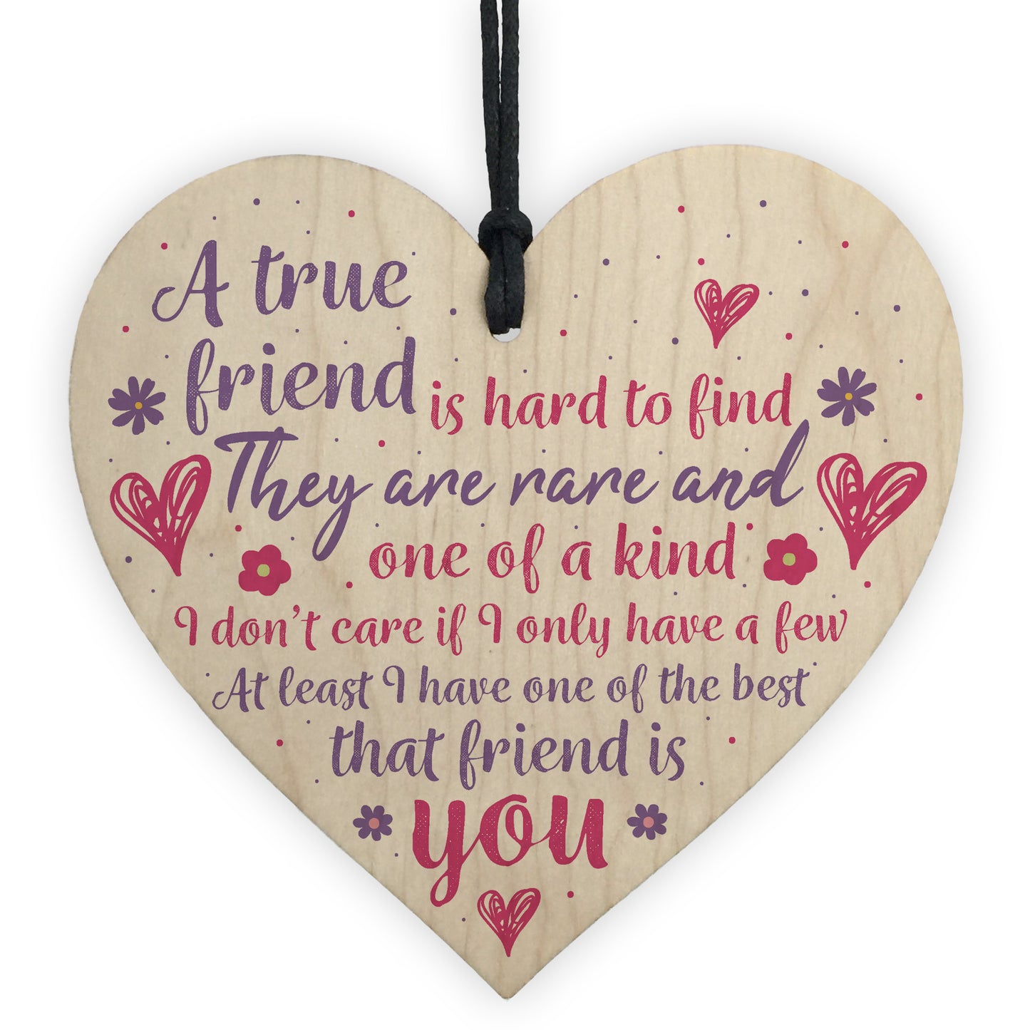 Best Friend Pack of 4 Wooden Heart Gifts For Friend Christmas