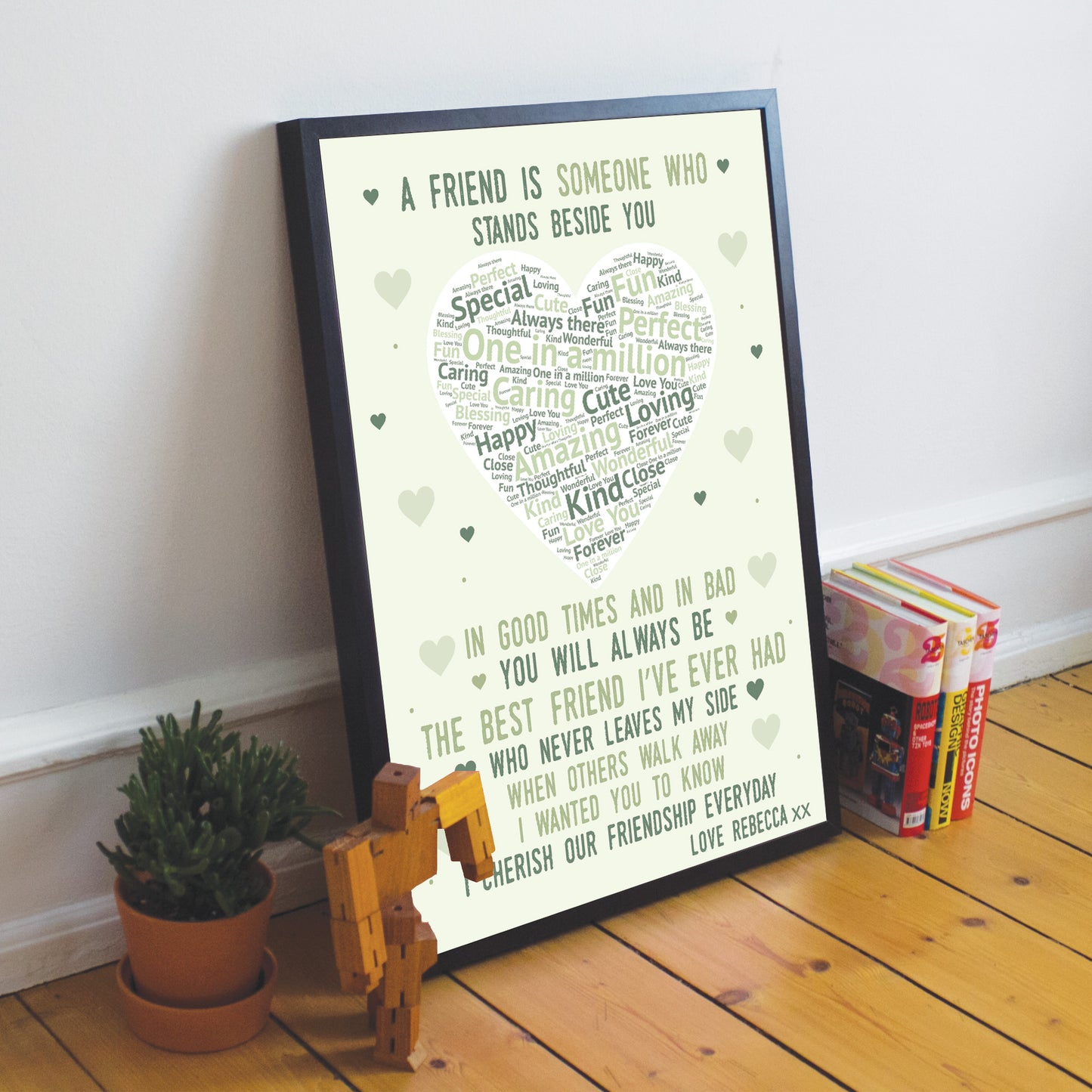 PERSONALISED Word Art Friendship Print For Best Friend Birthday