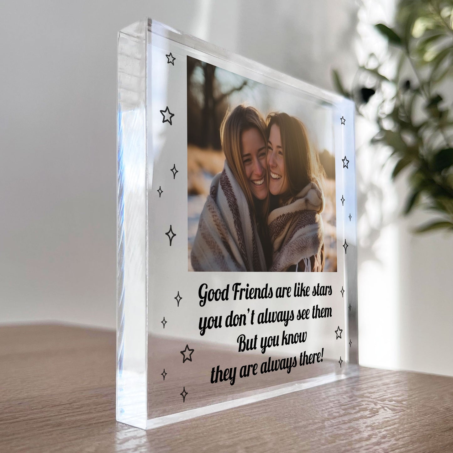 Friendship Gift Personalised Photo Plaque Friends Are Like Stars
