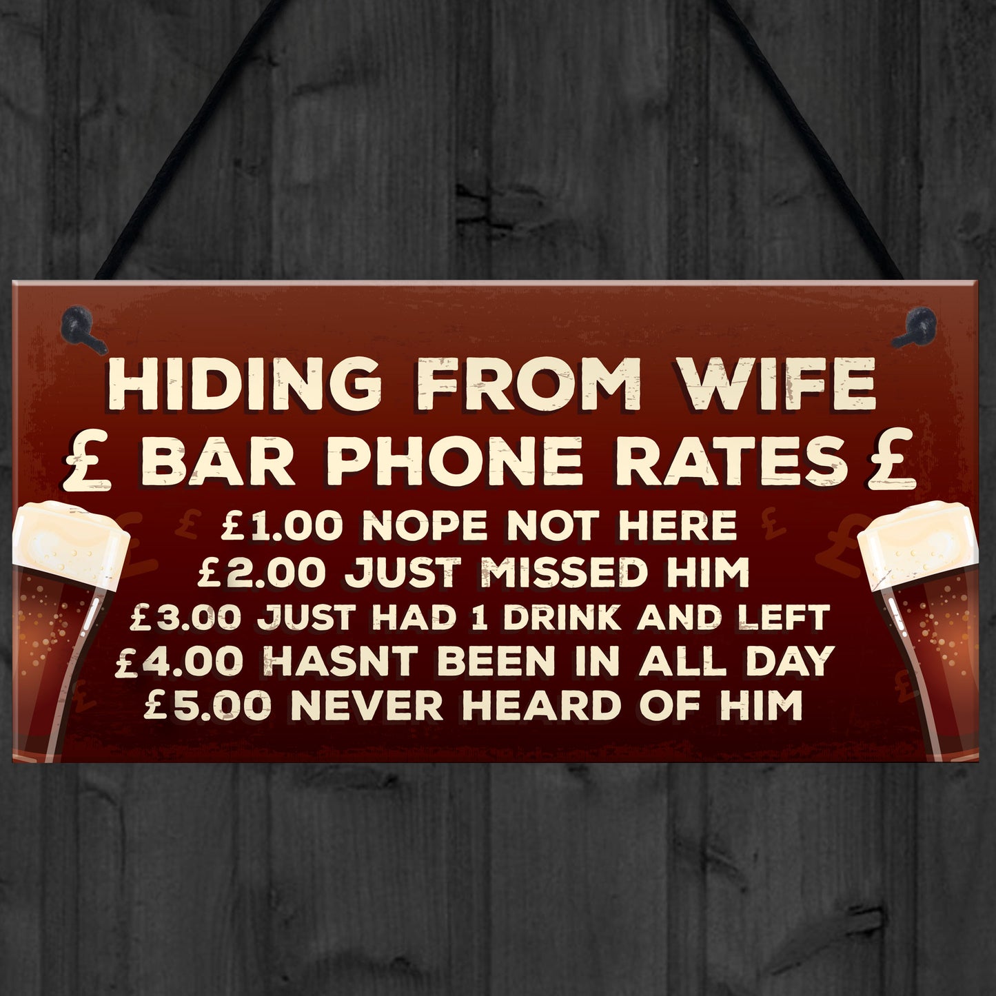 Funny Alcohol Sign Vodka Gin Beer Gifts Man Cave Home Bar Sign