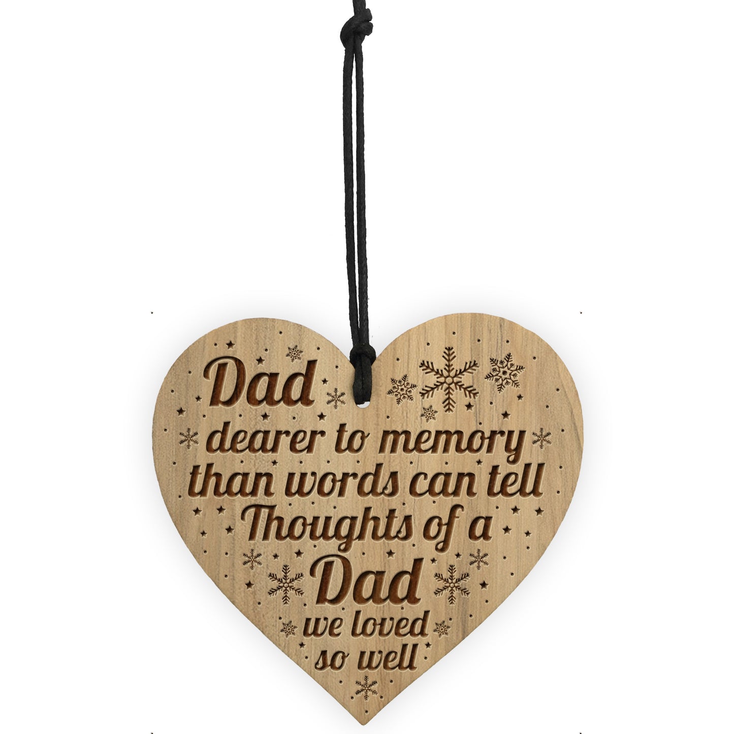 Dad Memorial Christmas Hanging Bauble Engraved Heart