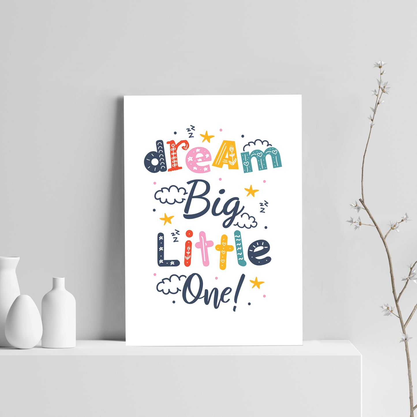 Nursery Print Dream Big Baby Kids Room Pictures Wall Art Decor