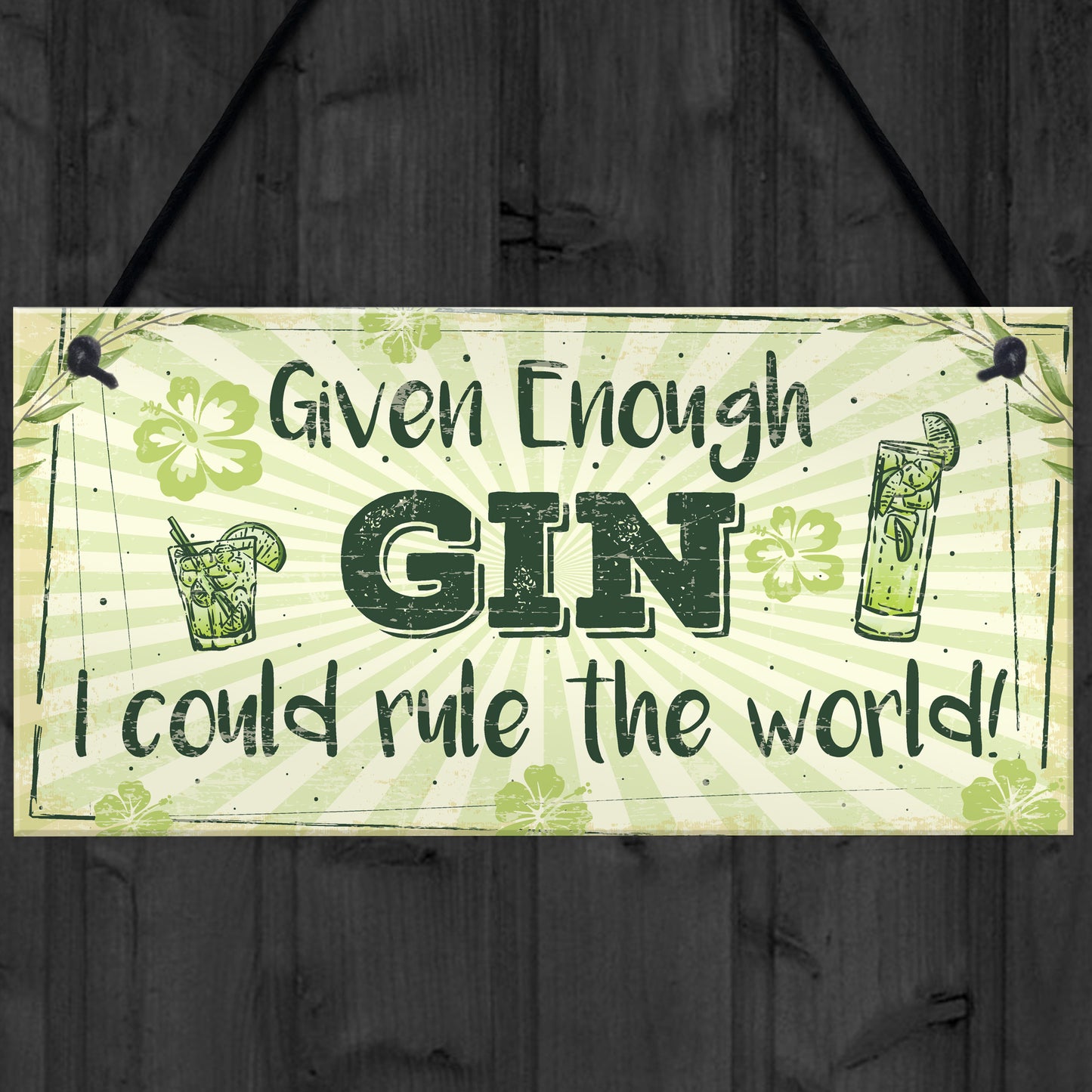 Funny Gin Sign Gin And Tonic Gift Man Cave Home Bar Kitchen Sign