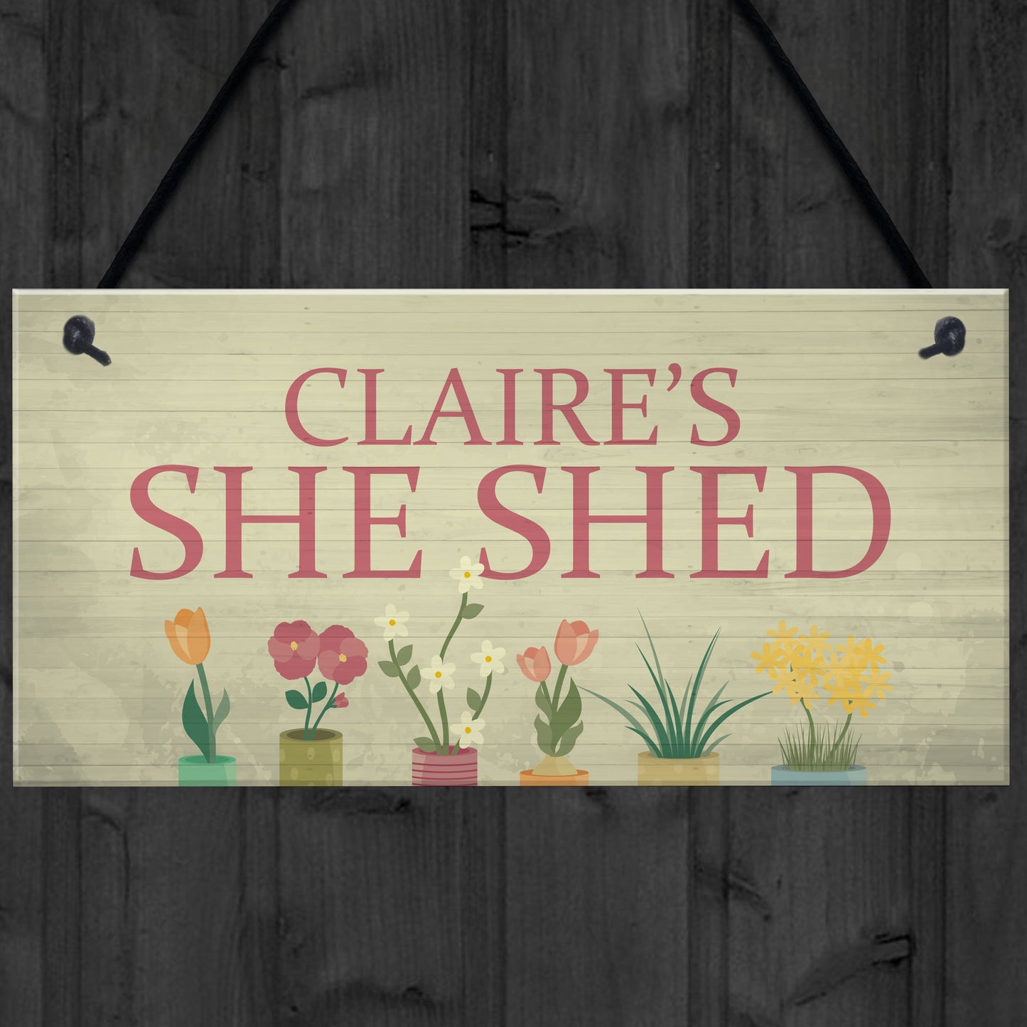 Personalised She Shed Sign Garden Summerhouse Plaque Alcohol