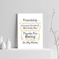 Best Friend Gift Funny Friendship Gift Print Thank You Birthday