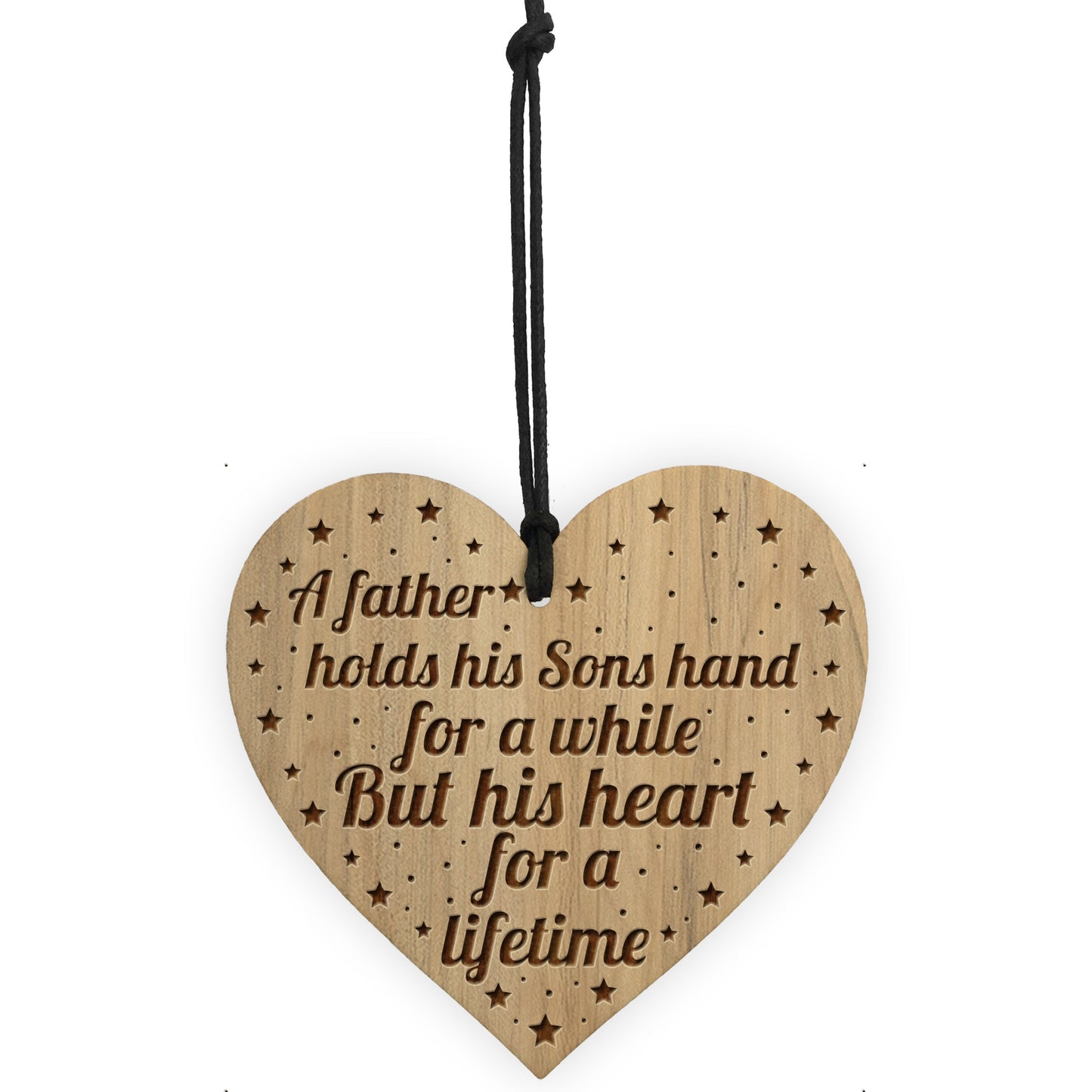 Dad Gift From Son THANK YOU Engraved Heart Dad Birthday Xmas