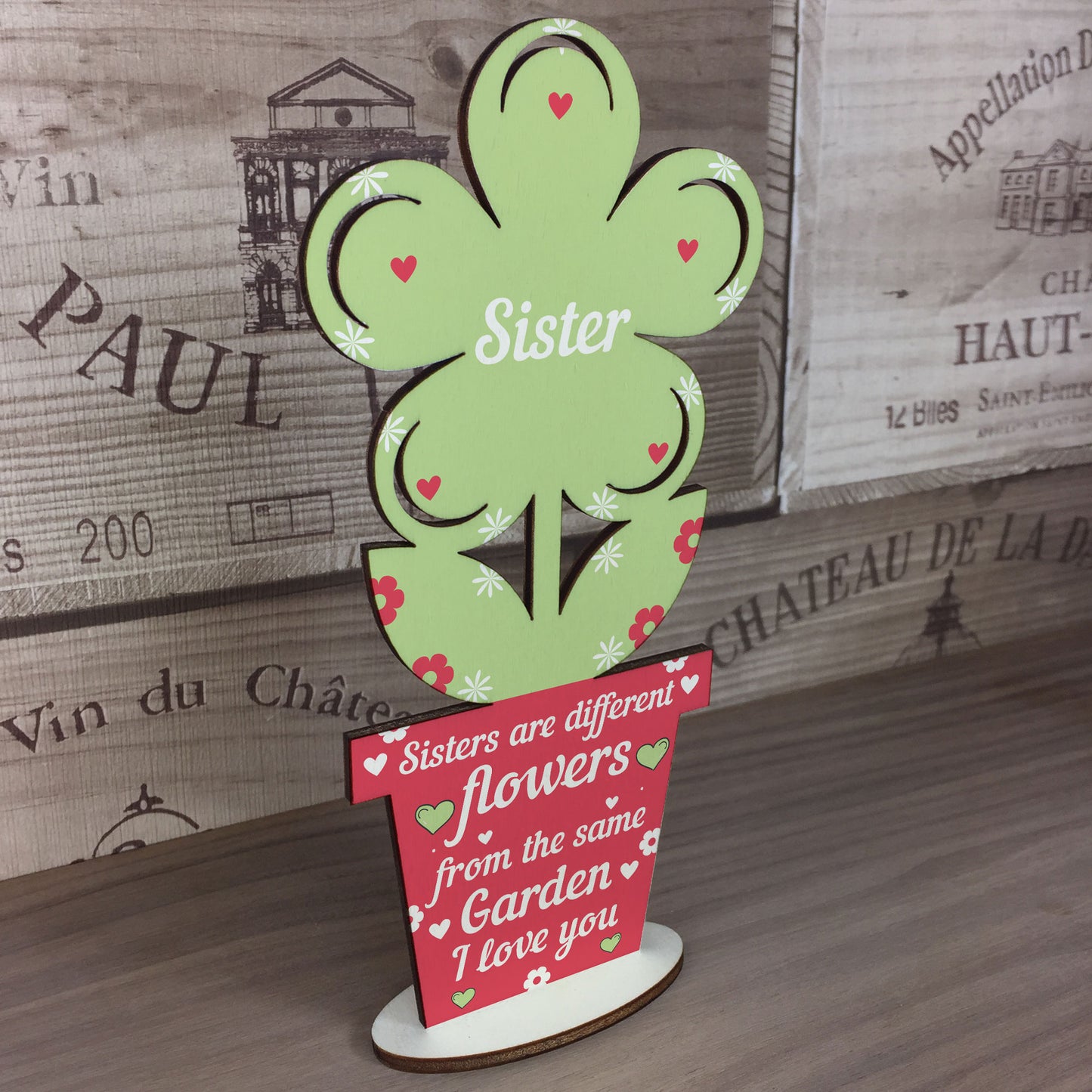 Novelty Sister Gifts Wooden Flower Birthday Gift For Sister