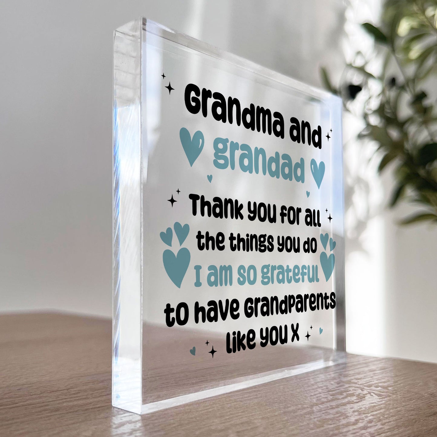 Grandma And Grandad Gift Plaque Christmas Birthday Gifts