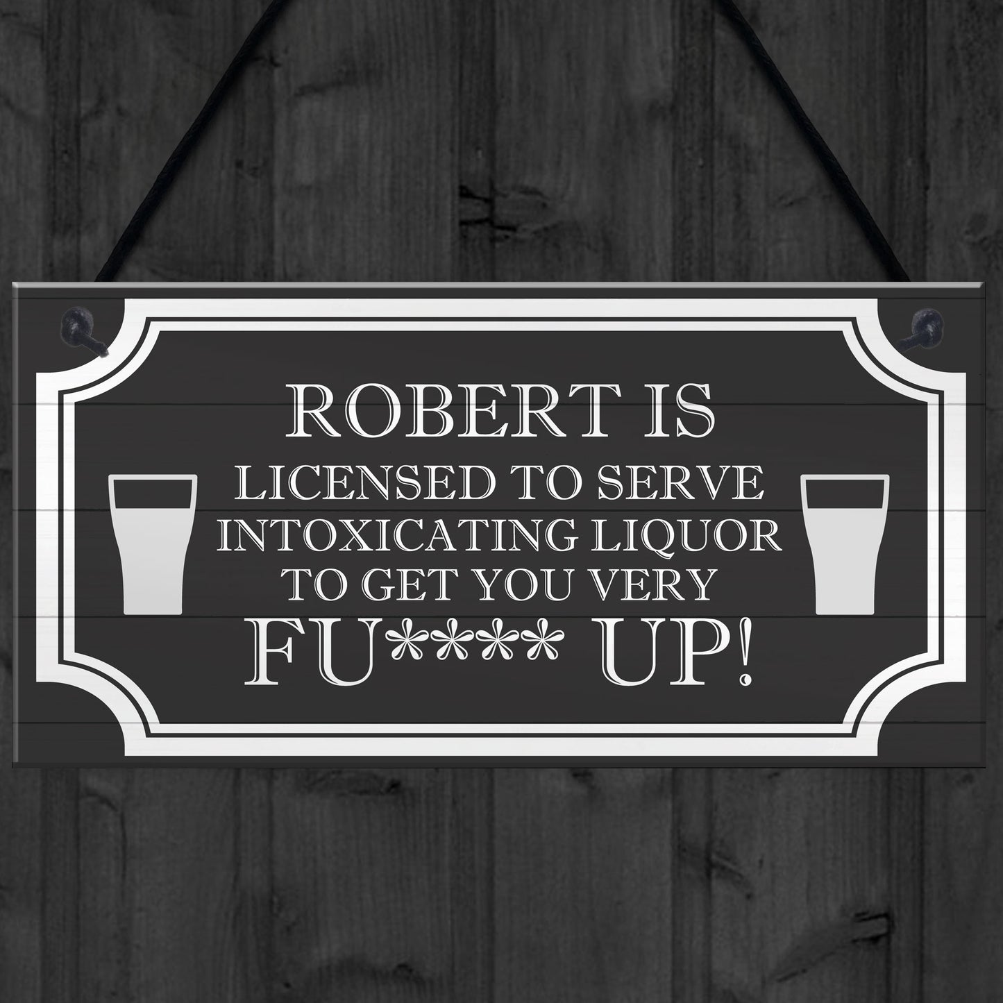 Funny Rude Home Bar Sign Personalised Man Cave Pub Bar Hanging