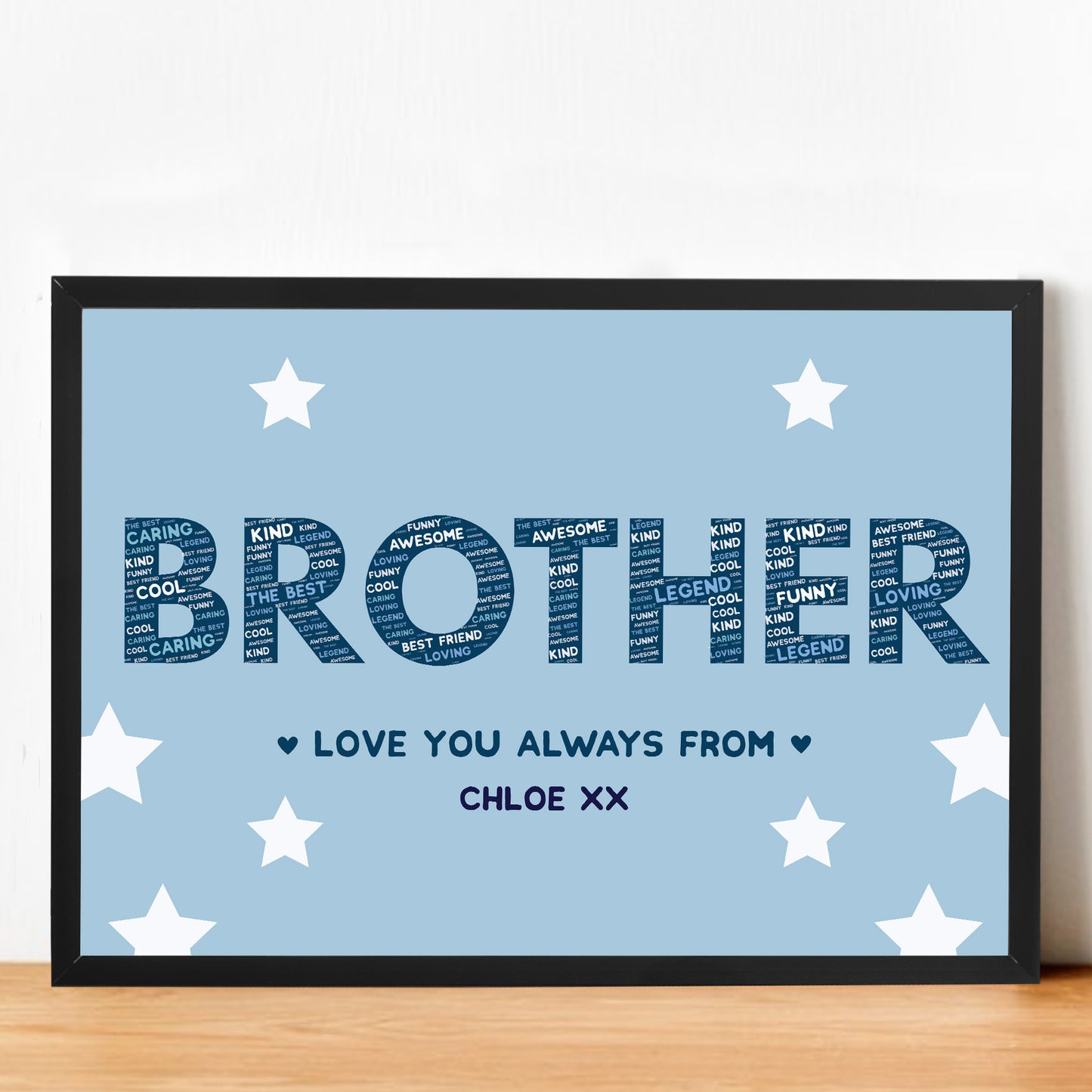Brother Gift Personalised Frame Print Brother Birthday Xmas Gift