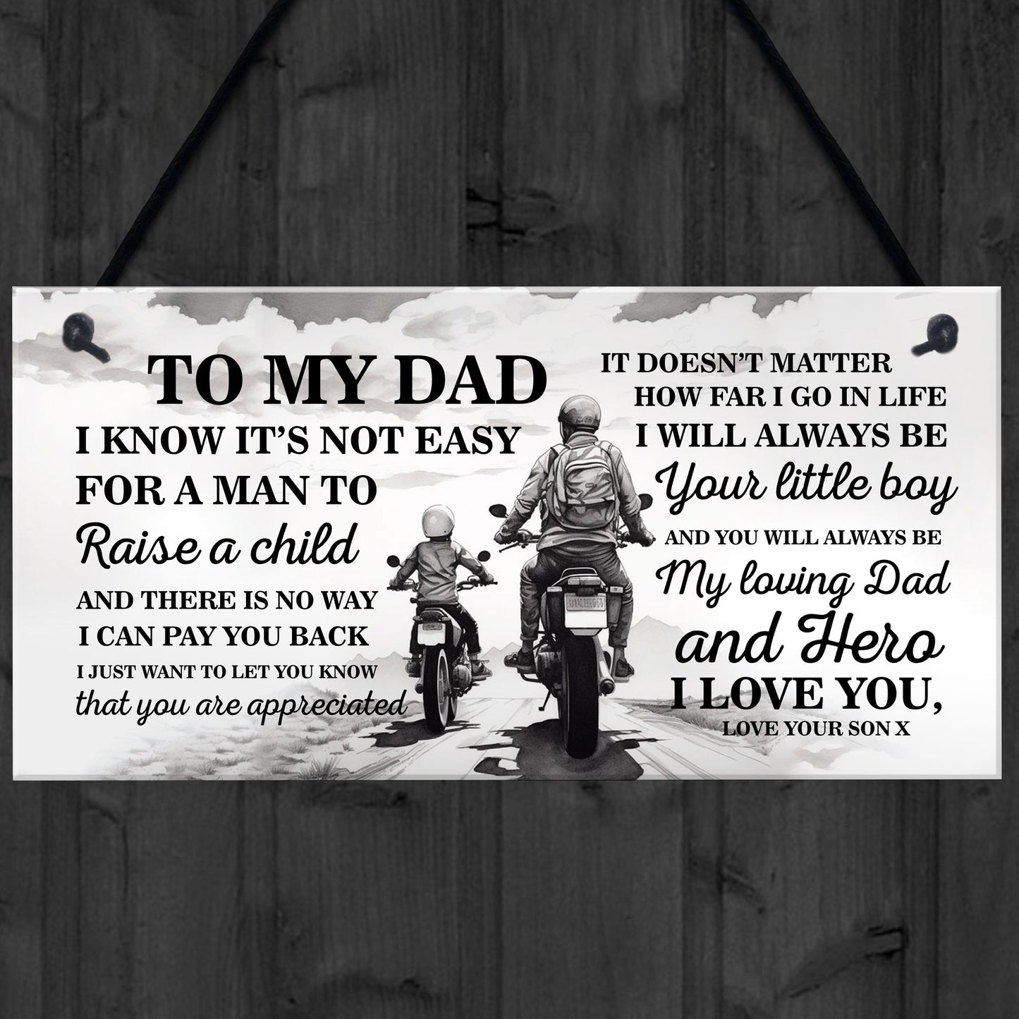 Novelty Motorbike Motorcyle Sign Biker Gift For Dad Fathers Day