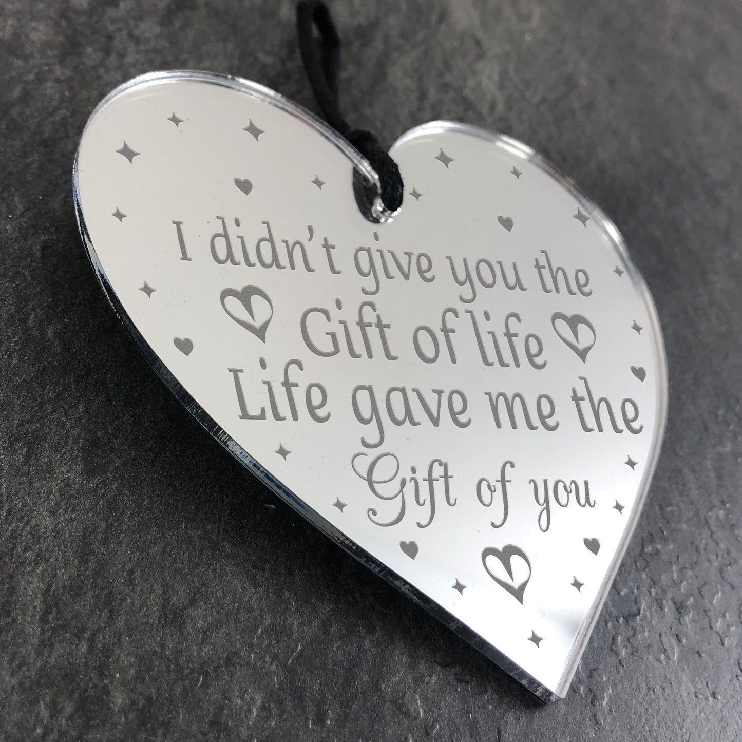 Engraved Mirror Acylic Heart Relationship Gift For Boyfriend