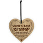 Worlds Best Grandad Gift For Birthday Christmas Engraved Heart