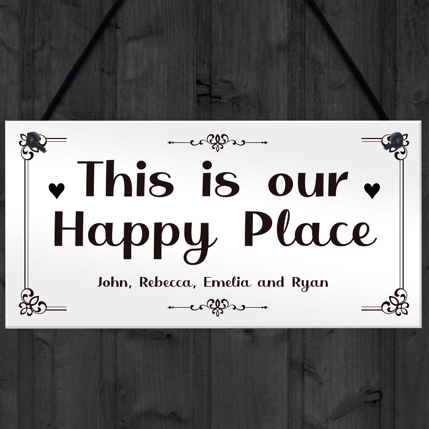 Our Happy Place Personalised Home Gift For Family New Home Gift