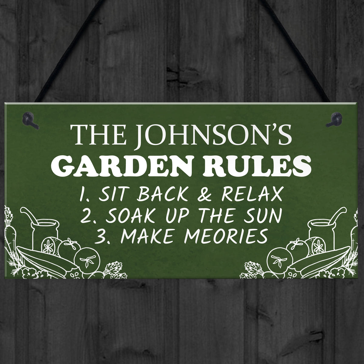 Garden Rules Personalised Garden Shed Summerhouse Plaque