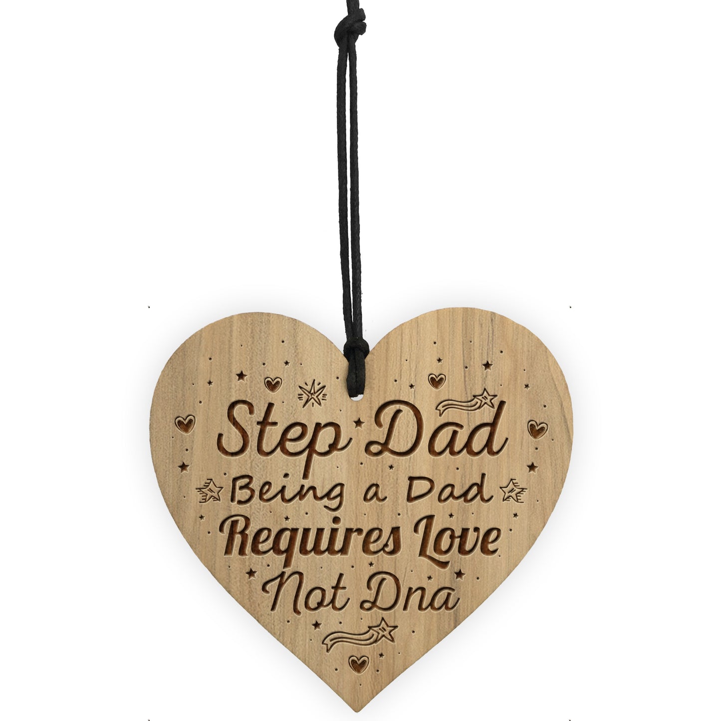 tep Dad Gifts Wood Engraved Heart Step Dad Birthday Christmas