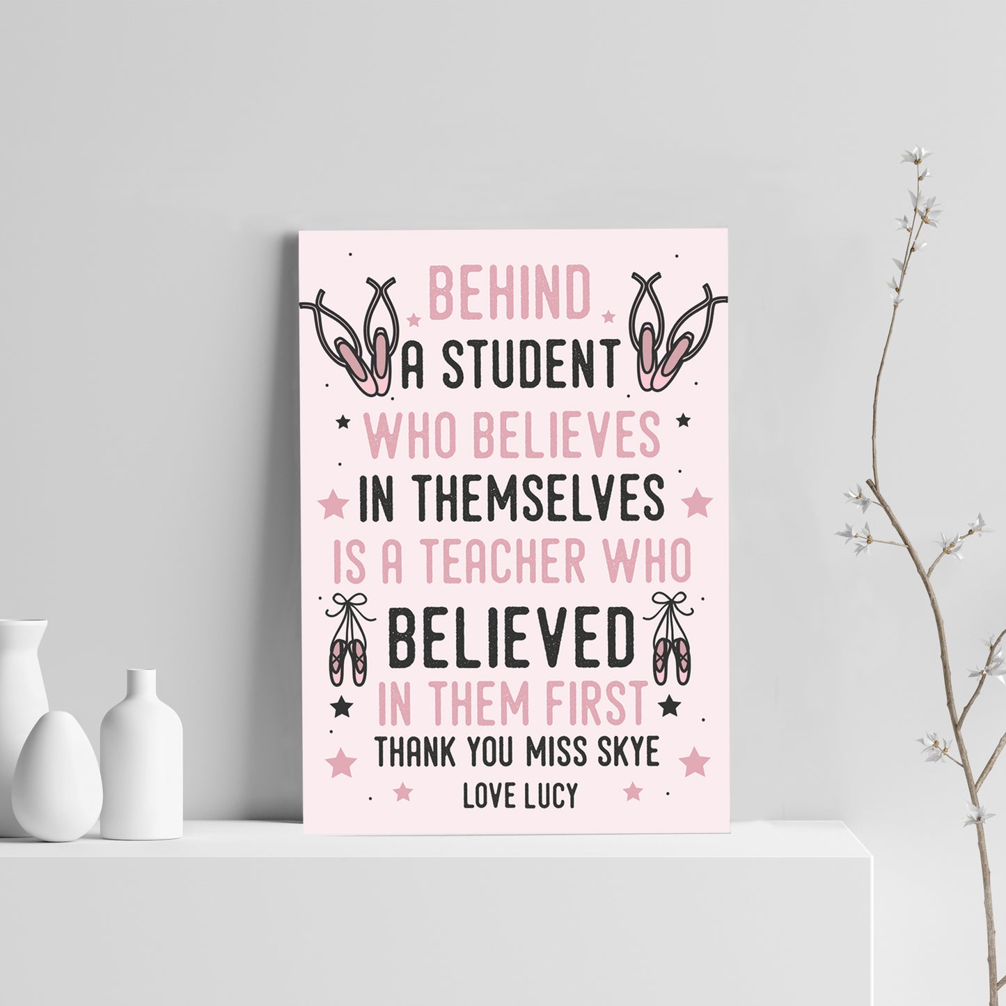 Teacher Gift From Student Framed Print Thank You Teacher Gifts