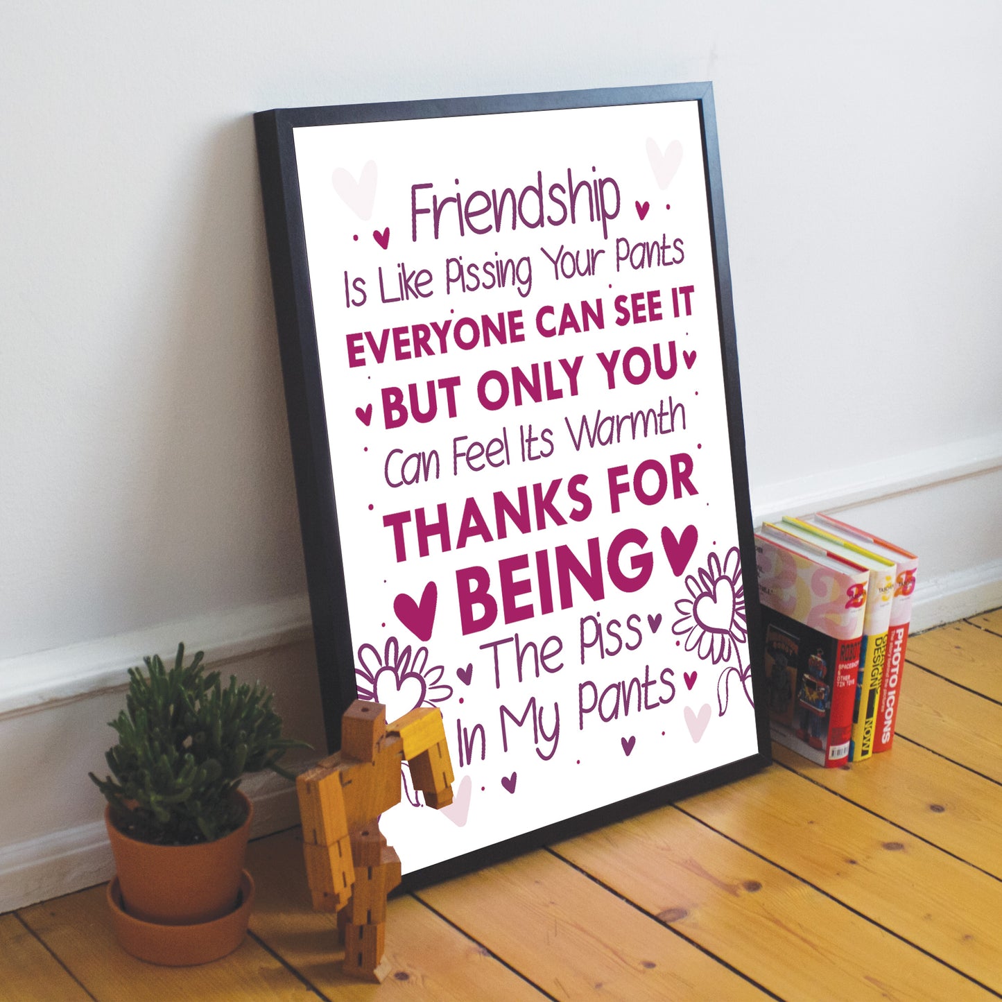 Best Friend Sign Friendship Gift Funny Print Thank You Birthday