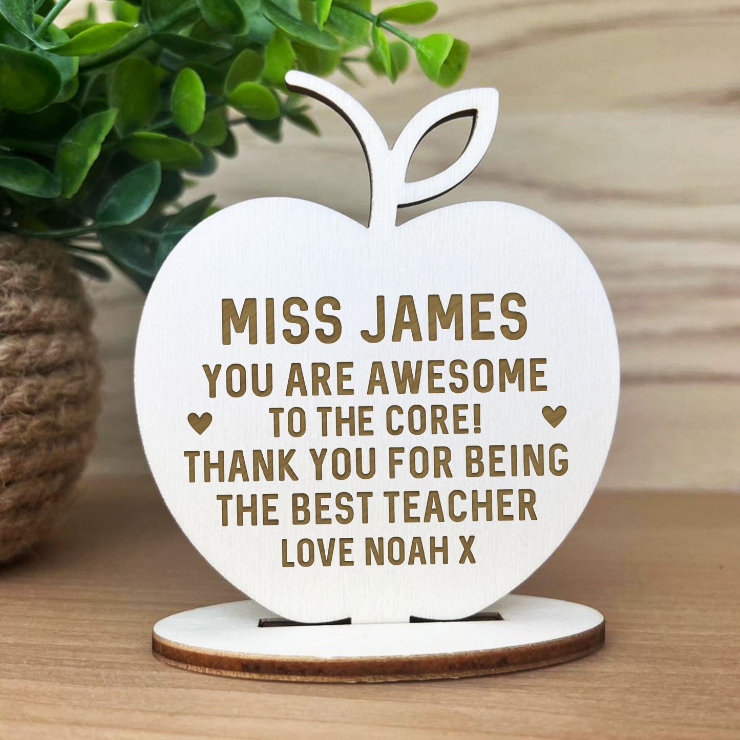 Thank You Gift For Teacher Engraved Apple Personalised