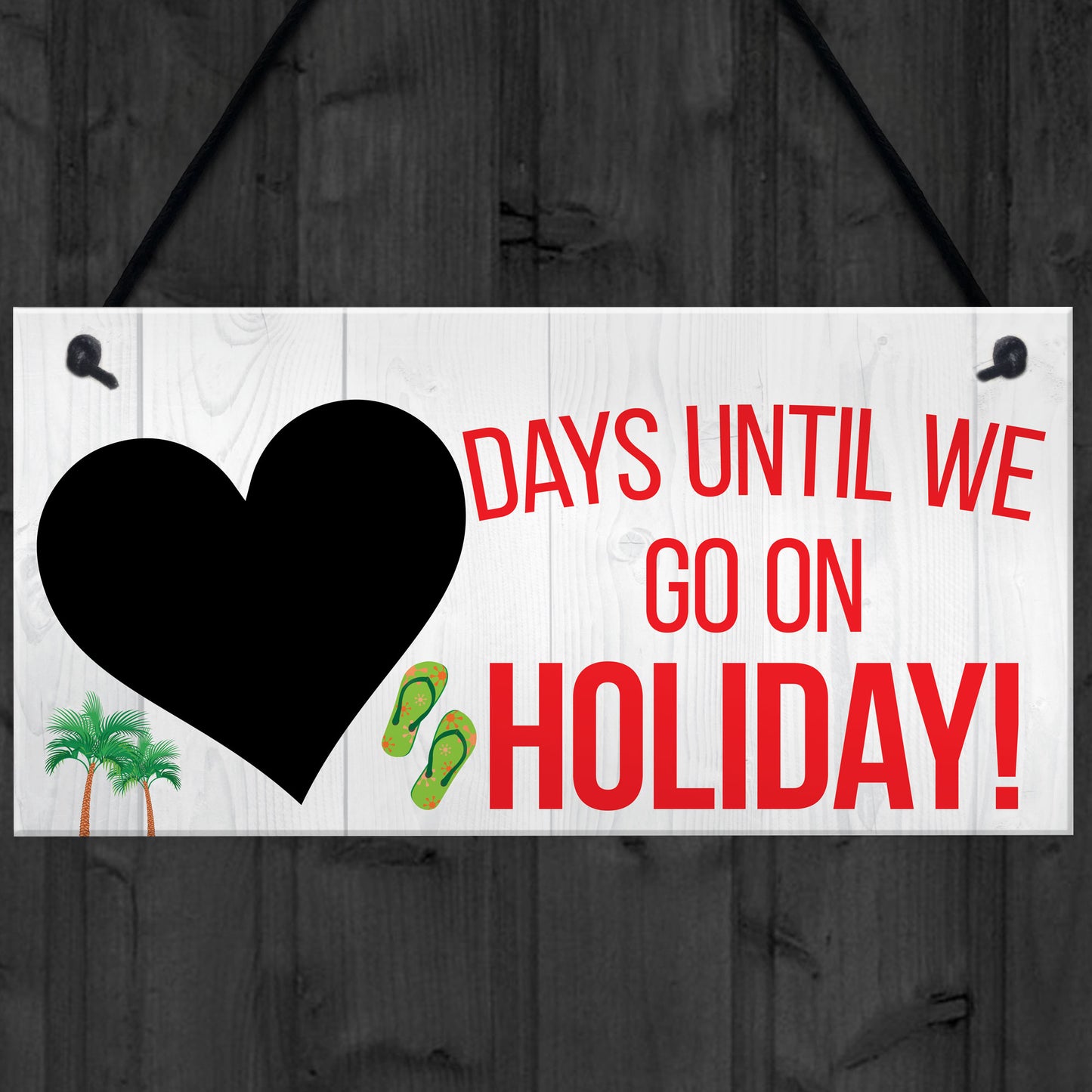 Chalkboard Countdown Days Until Holiday Hanging Sign Plaque Gift