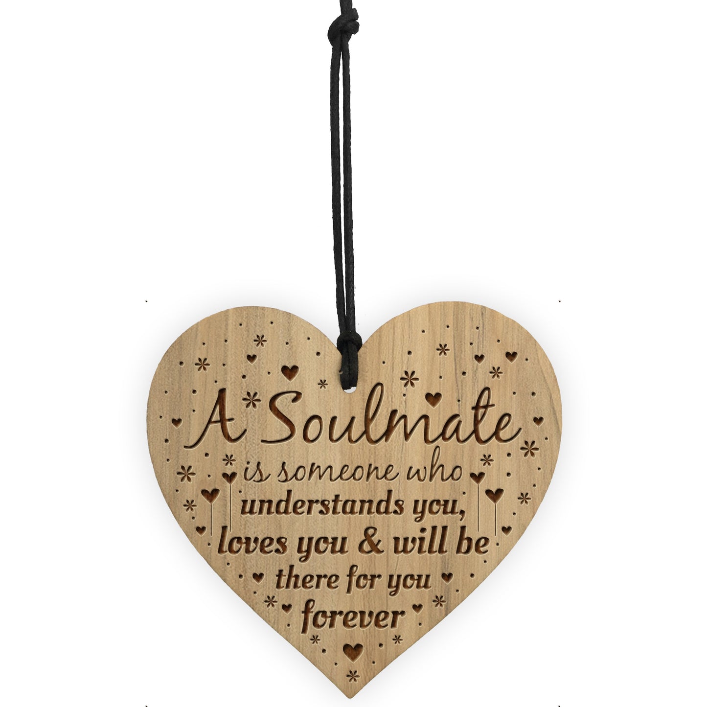 Soulmate Present Engraved Heart Anniversary Gifts For Him Her
