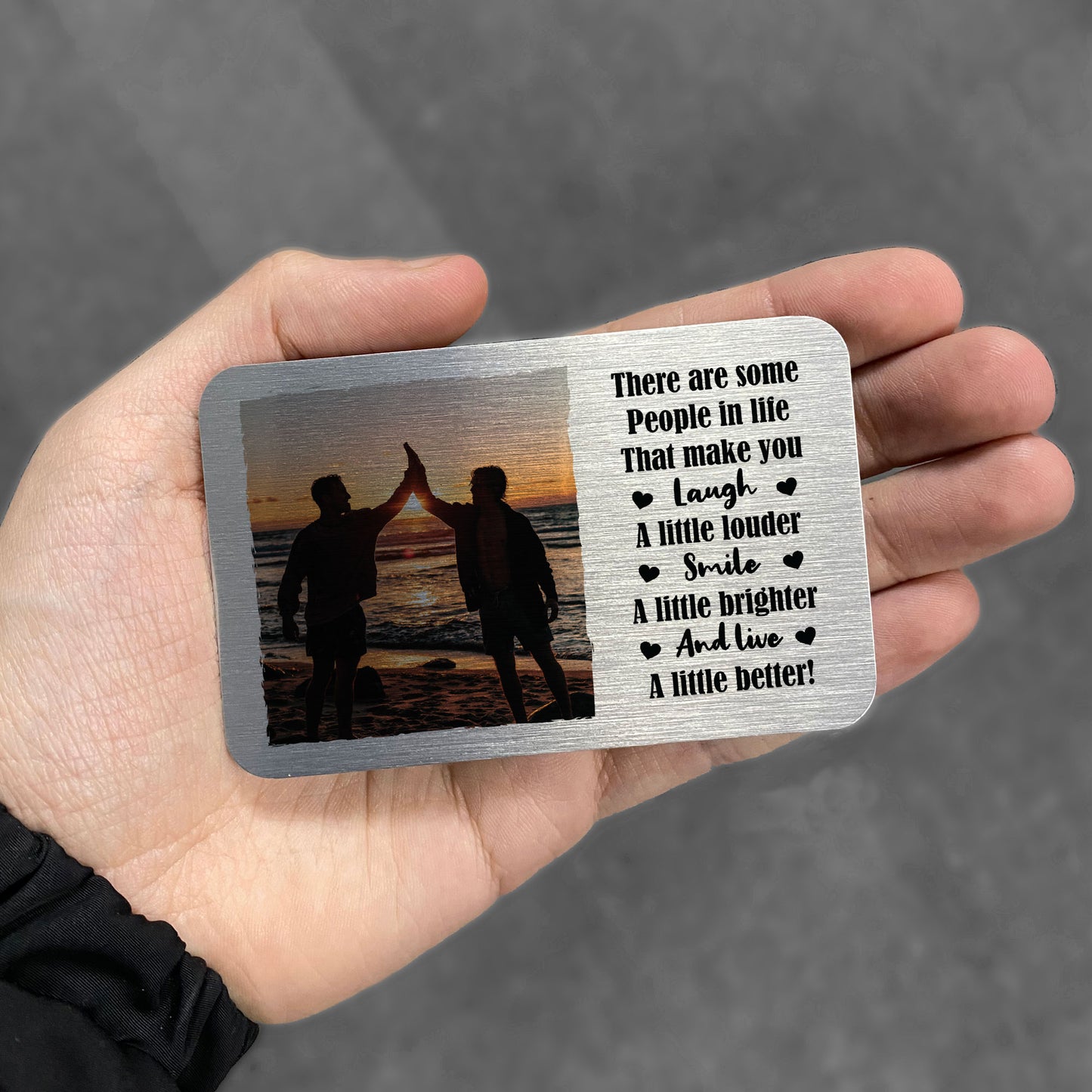 Friendship Gift Photo Metal Card Best Friend Gift Thank You