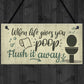 Bathroom Sign Shabby Chic Funny Poop Toilet Loo Door Sign Home