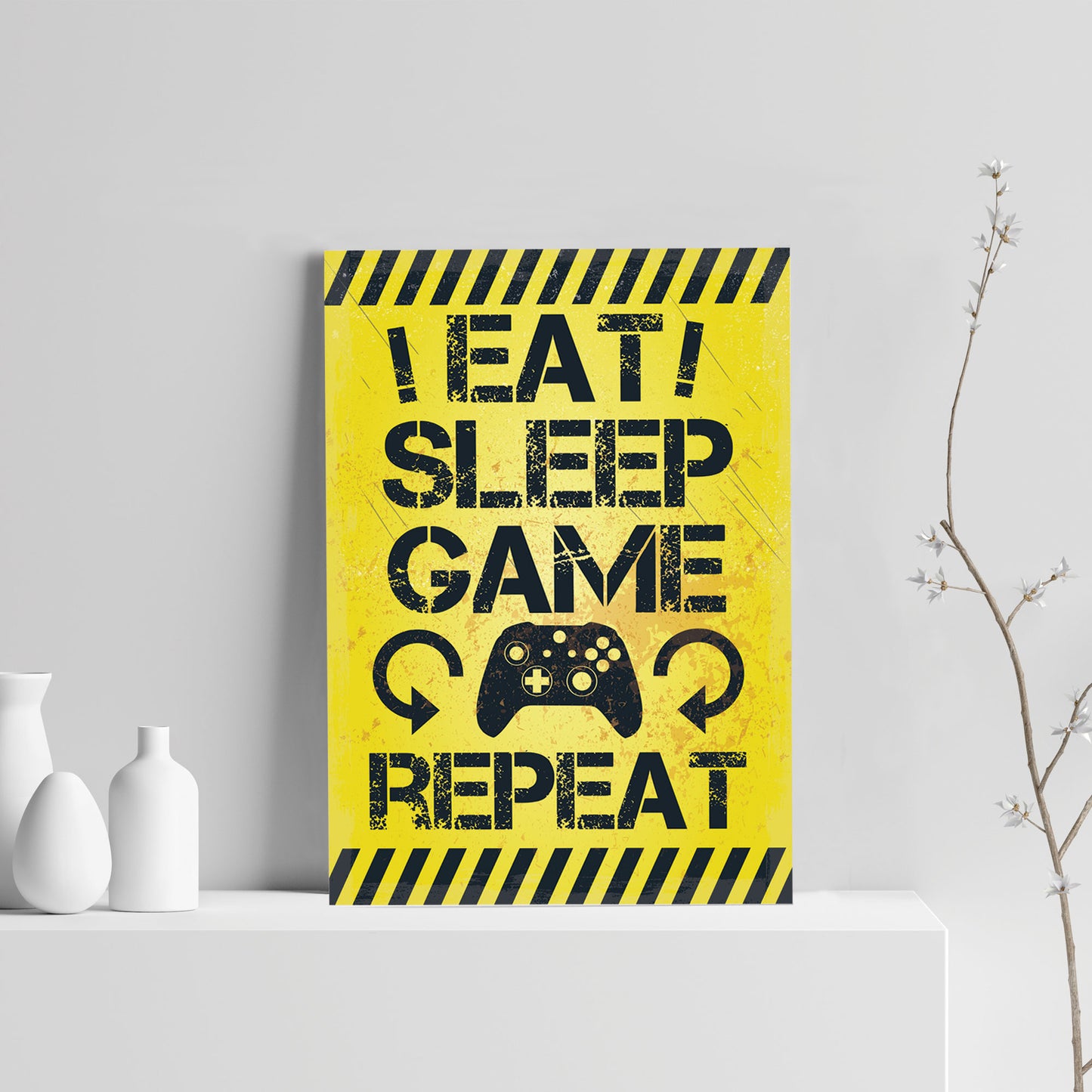 Gaming Sign Yellow Gaming Print For Wall Boys Bedroom Decor Gift