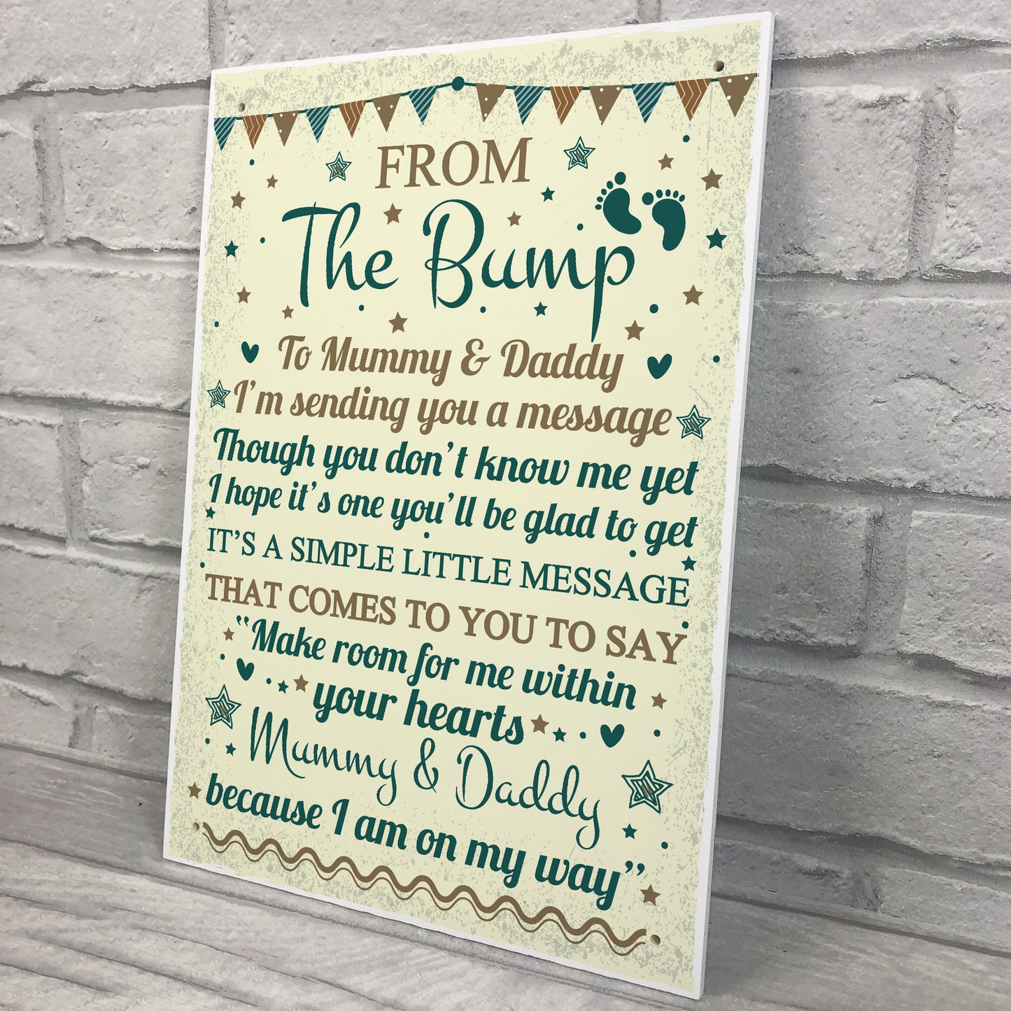 Baby Shower Gift Thank You Baby Bump Table Plaque Decoration