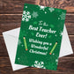 Christmas Cards For Best Teacher Nursery School Teacher Thankyou