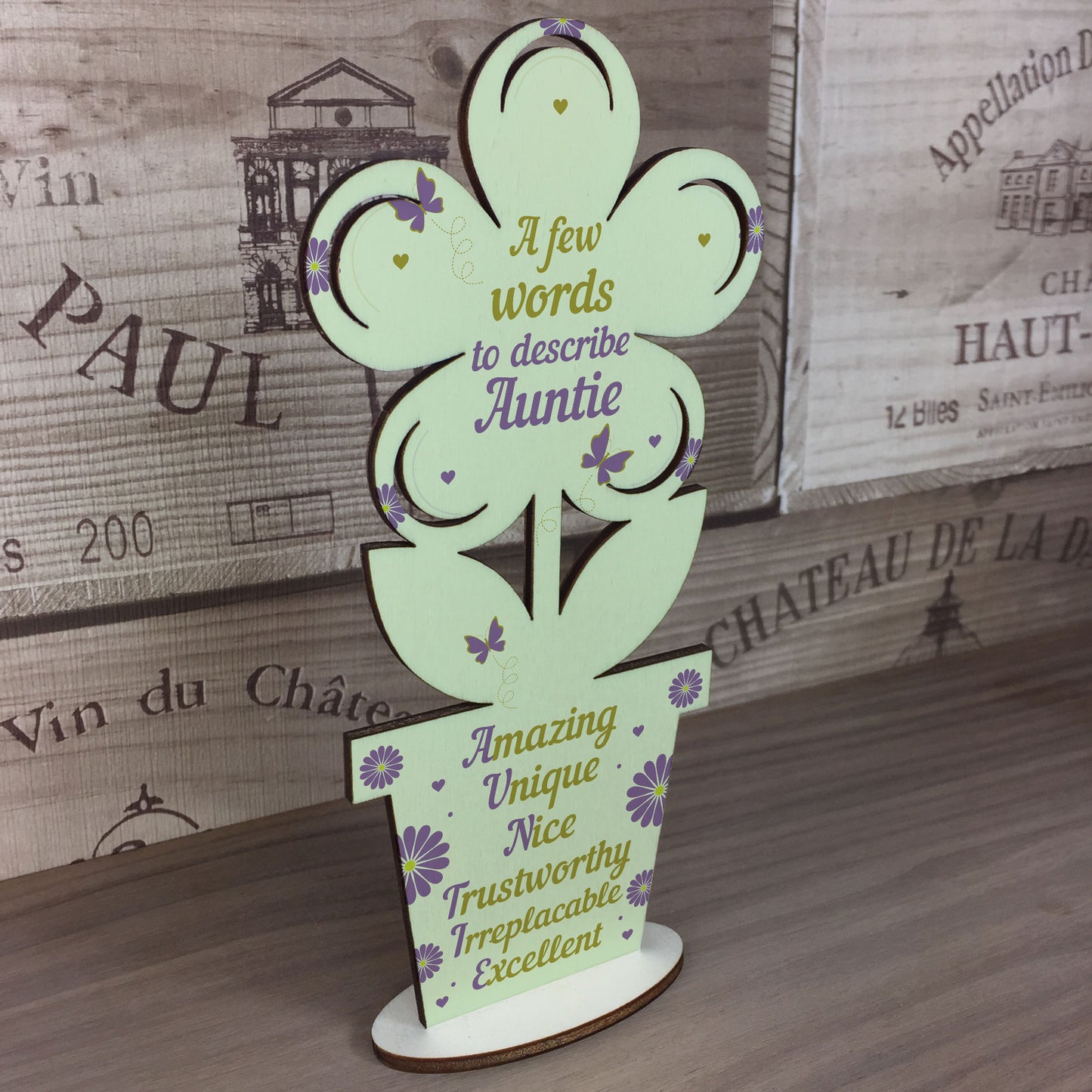 Auntie Gifts Auntie Birthday Gifts Wooden Flower Sister Gifts