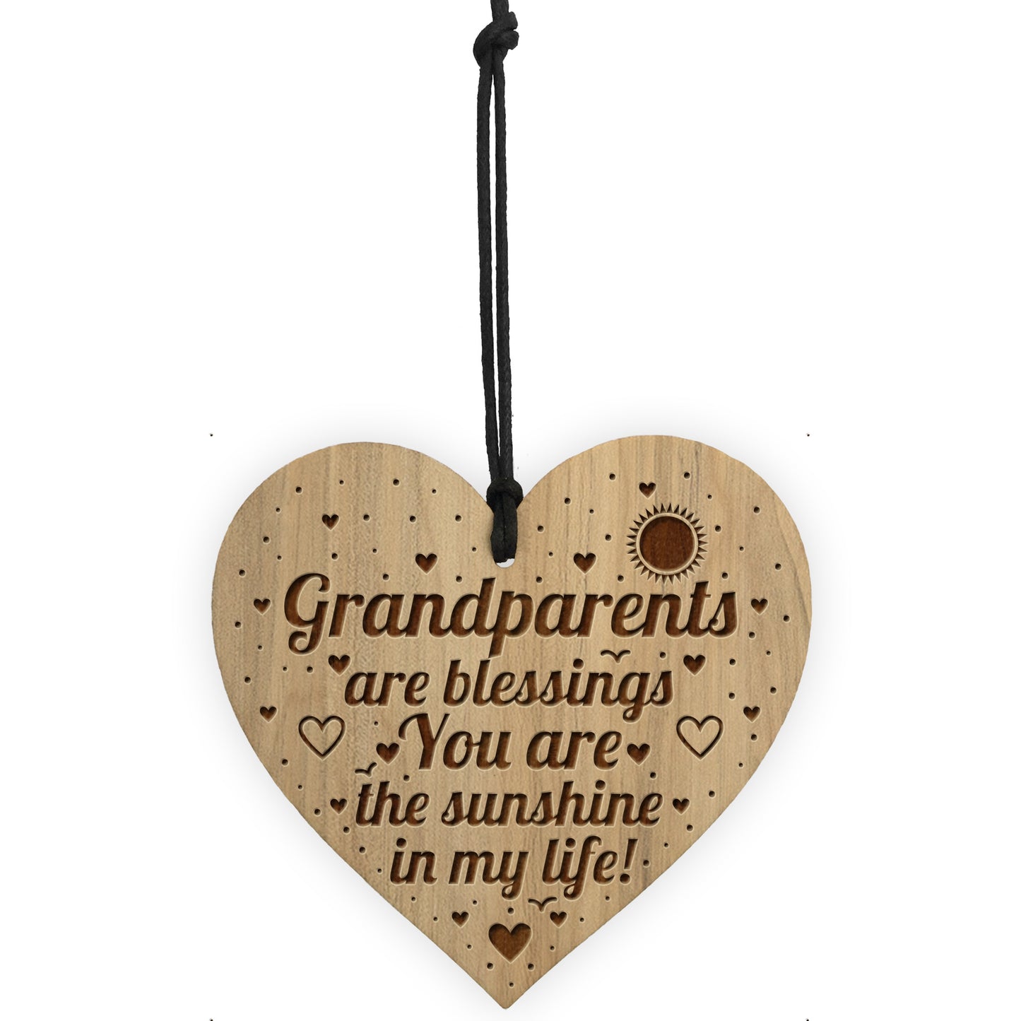 Grandparents Gift Wood Engraved Heart Grandparent Sign