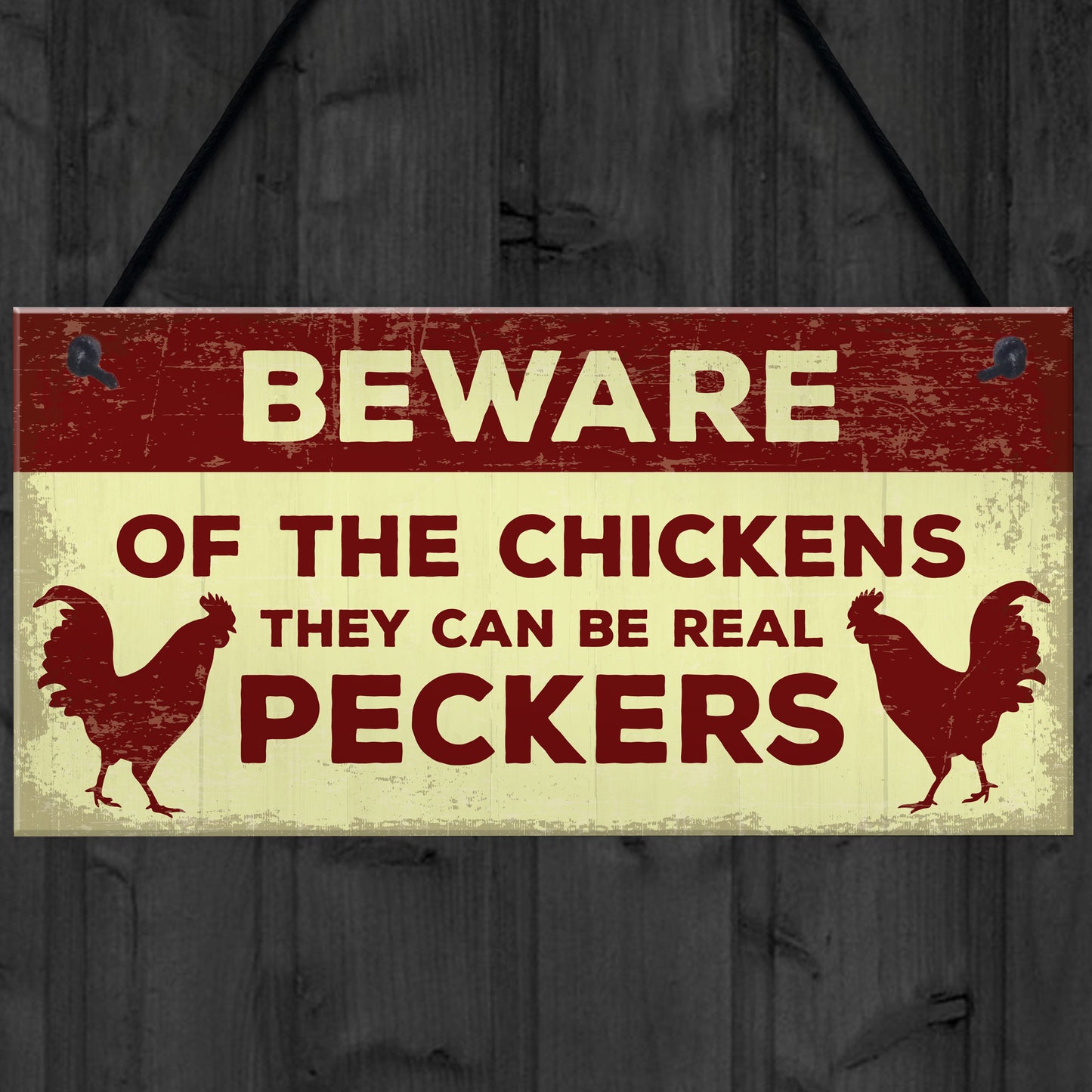 Beware Of The Chickens Sign For Gate Chicken Coop Hen House