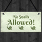 Funny Garden Sign Hanging Wall Door Plaque No Snails Allowed