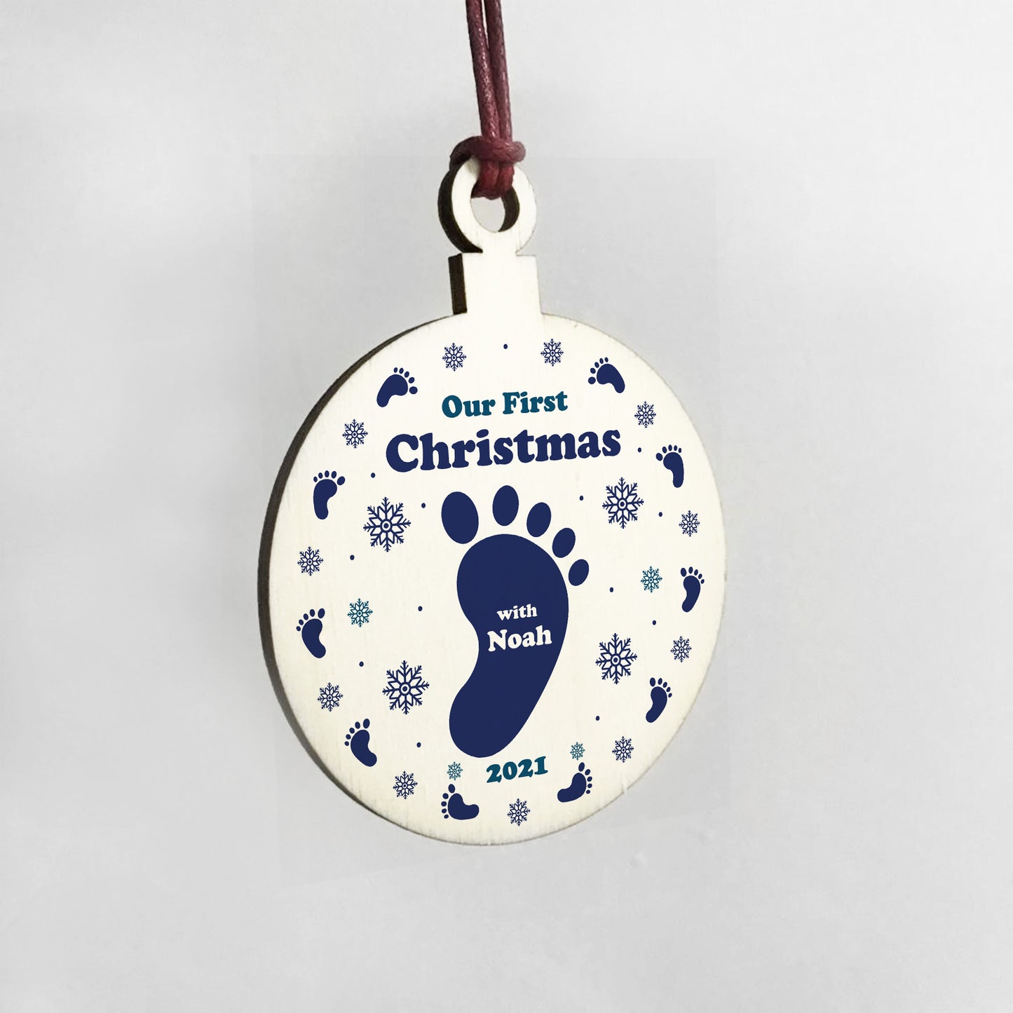 Our First Christmas With Baby Boy Personalised Christmas Bauble