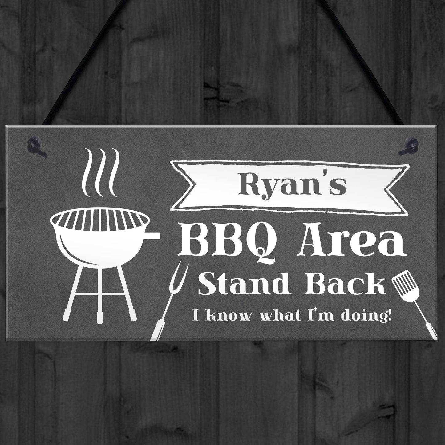 Personalised BBQ Area Sign Novelty Garden Decor Signs Barbecue