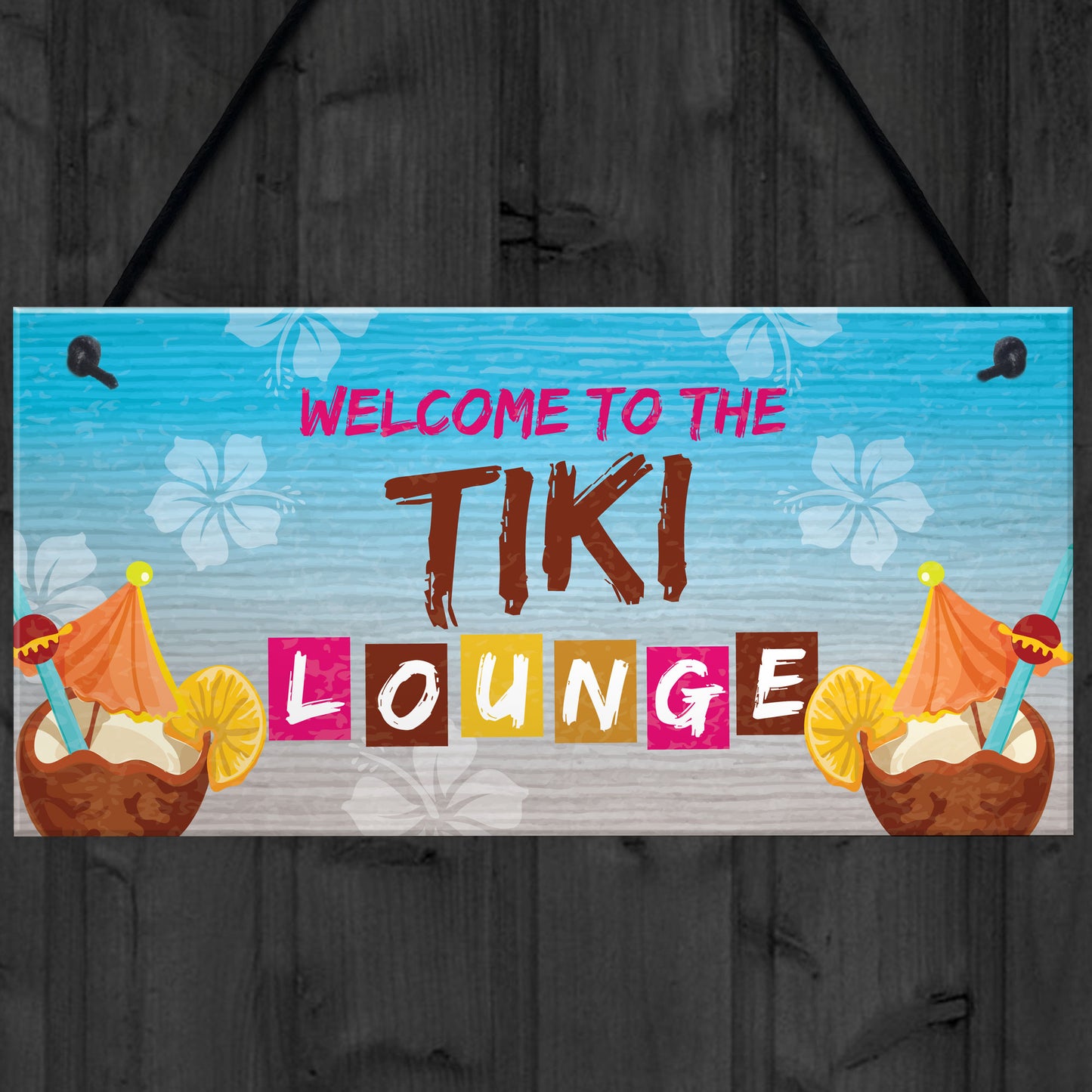 The Tiki Lounge Novelty Home Bar Sign Hanging Garden Bar Decor