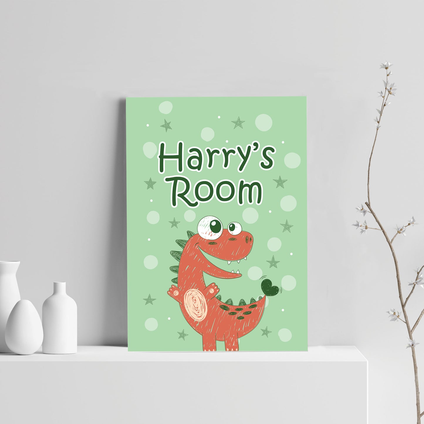 Dinosaur Theme Room Sign PERSONALISED Boys Bedroom Nursery