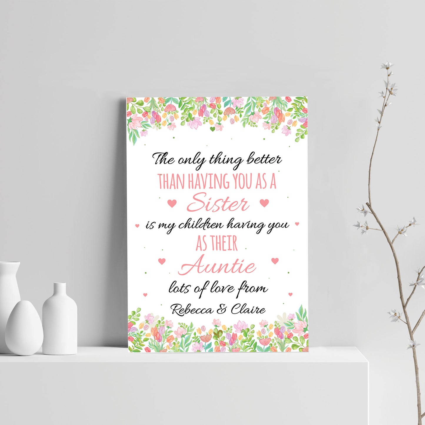 Personalised Auntie Gift Print Birthday Xmas Gift For Auntie