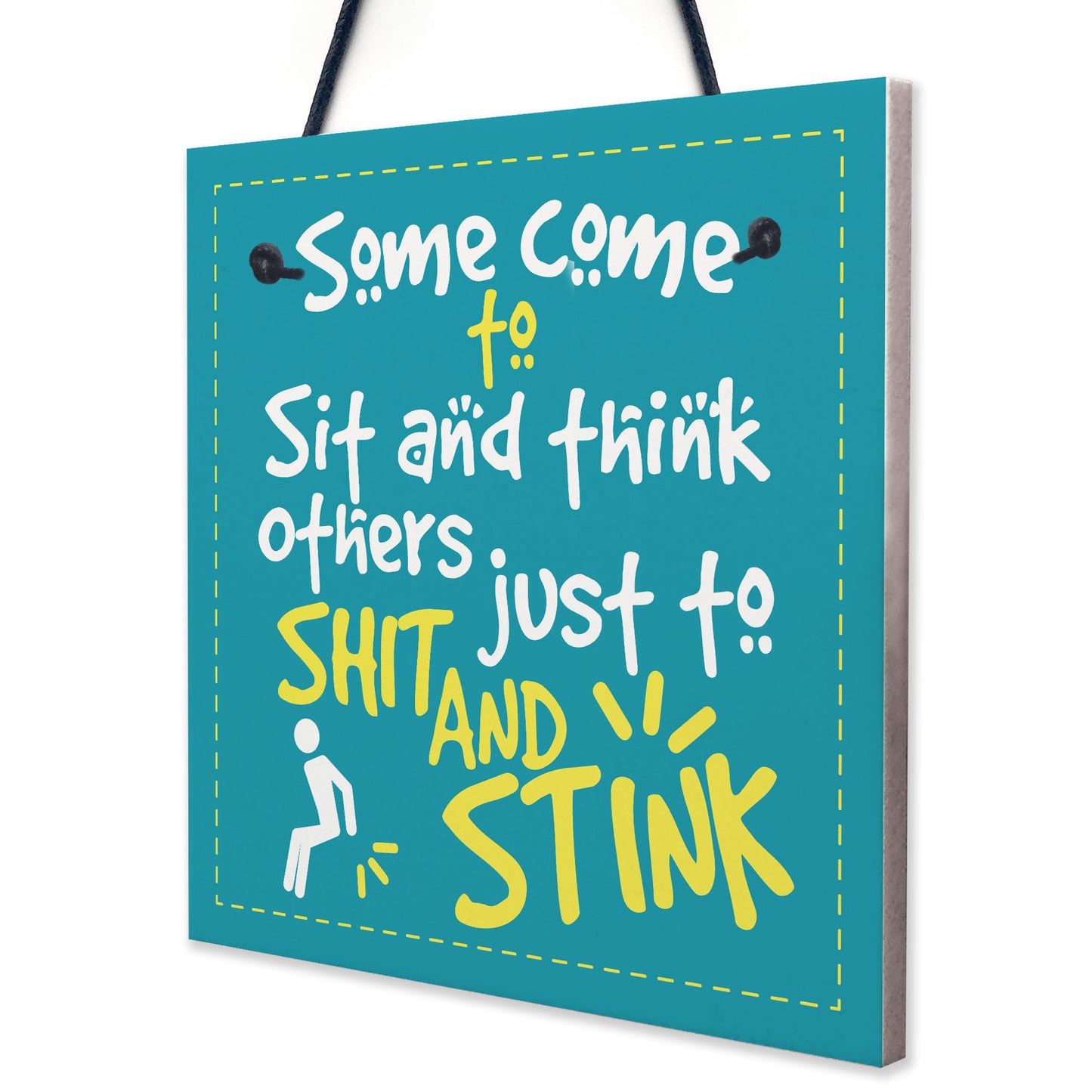 Funny Quote Chic Sit And Think Bathroom Door Toilet Sign Loo Art