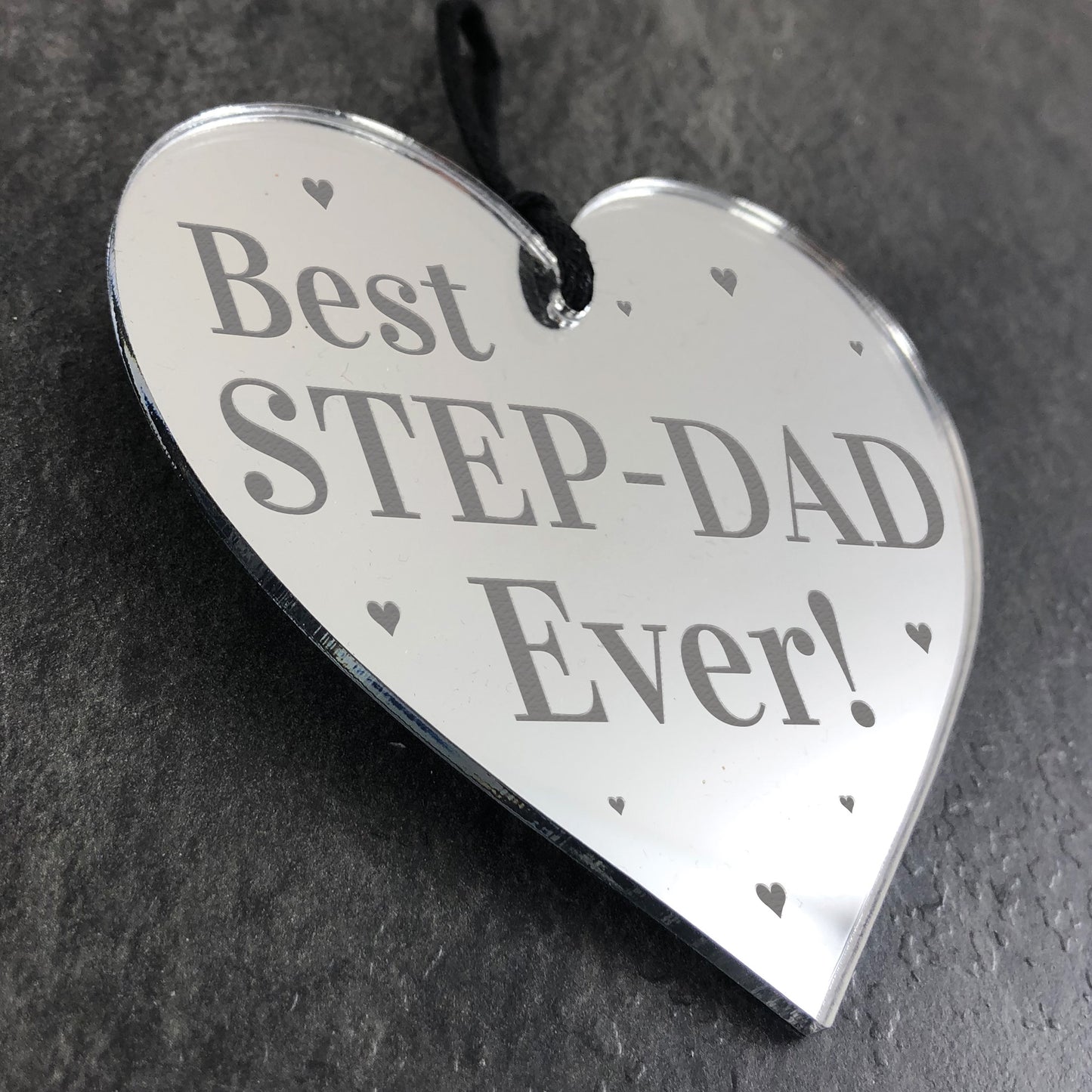 Best Step Dad Gifts Mirror Heart Gift For Dad Novelty Birthday