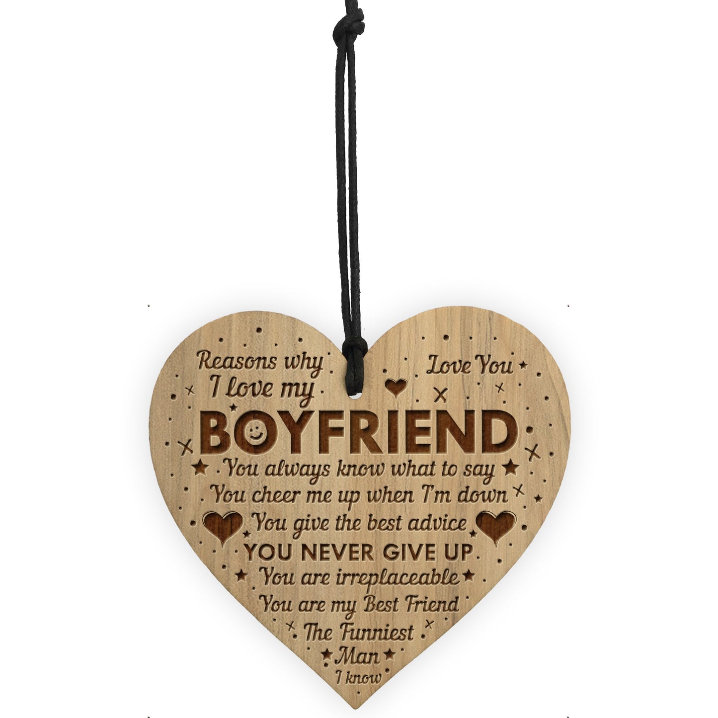 Reasons Why I Love My Boyfriend Engraved Heart Boyfriend Gifts